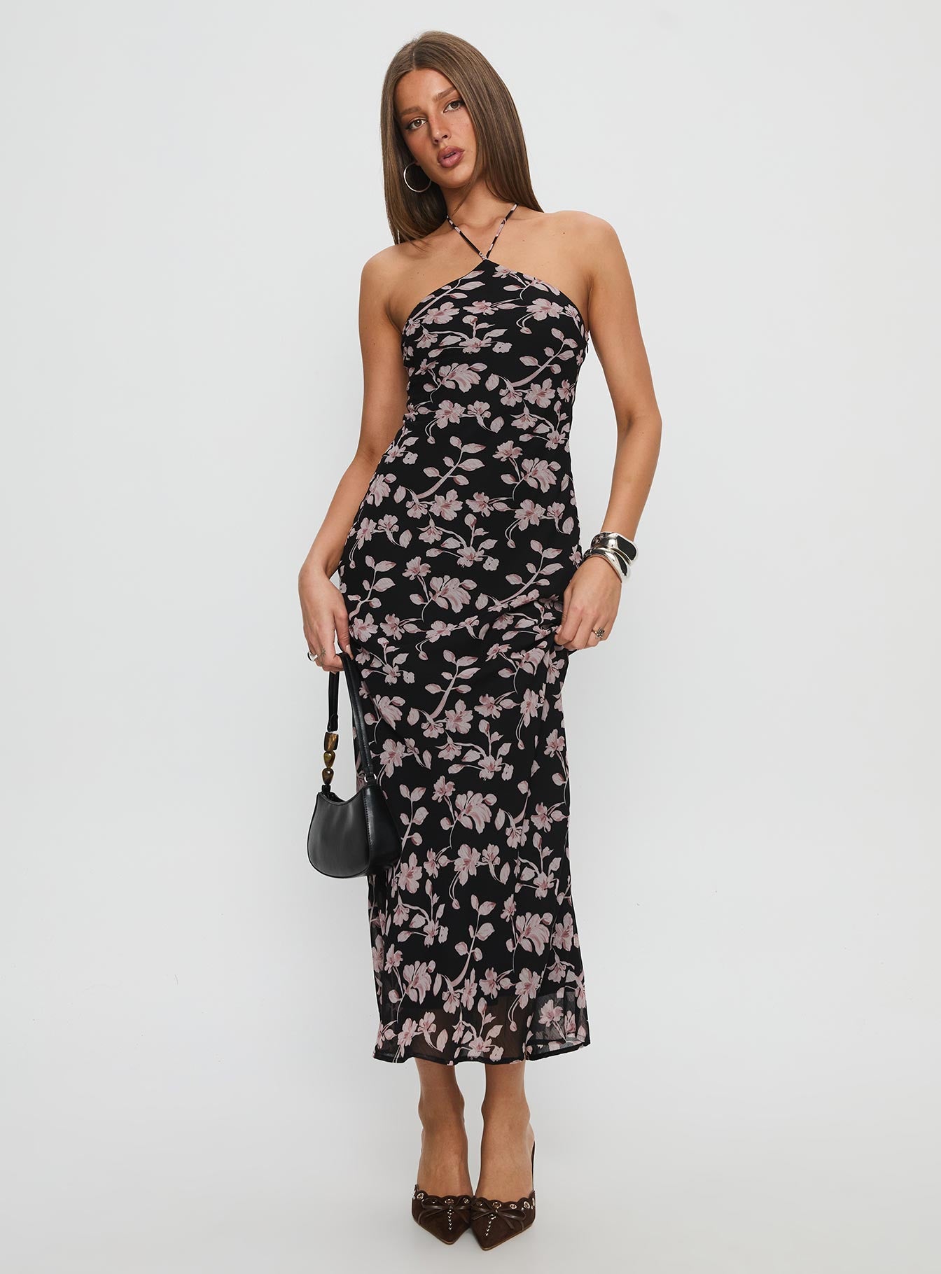 Alternative view of Anisa Halter Maxi Dress Black Floral