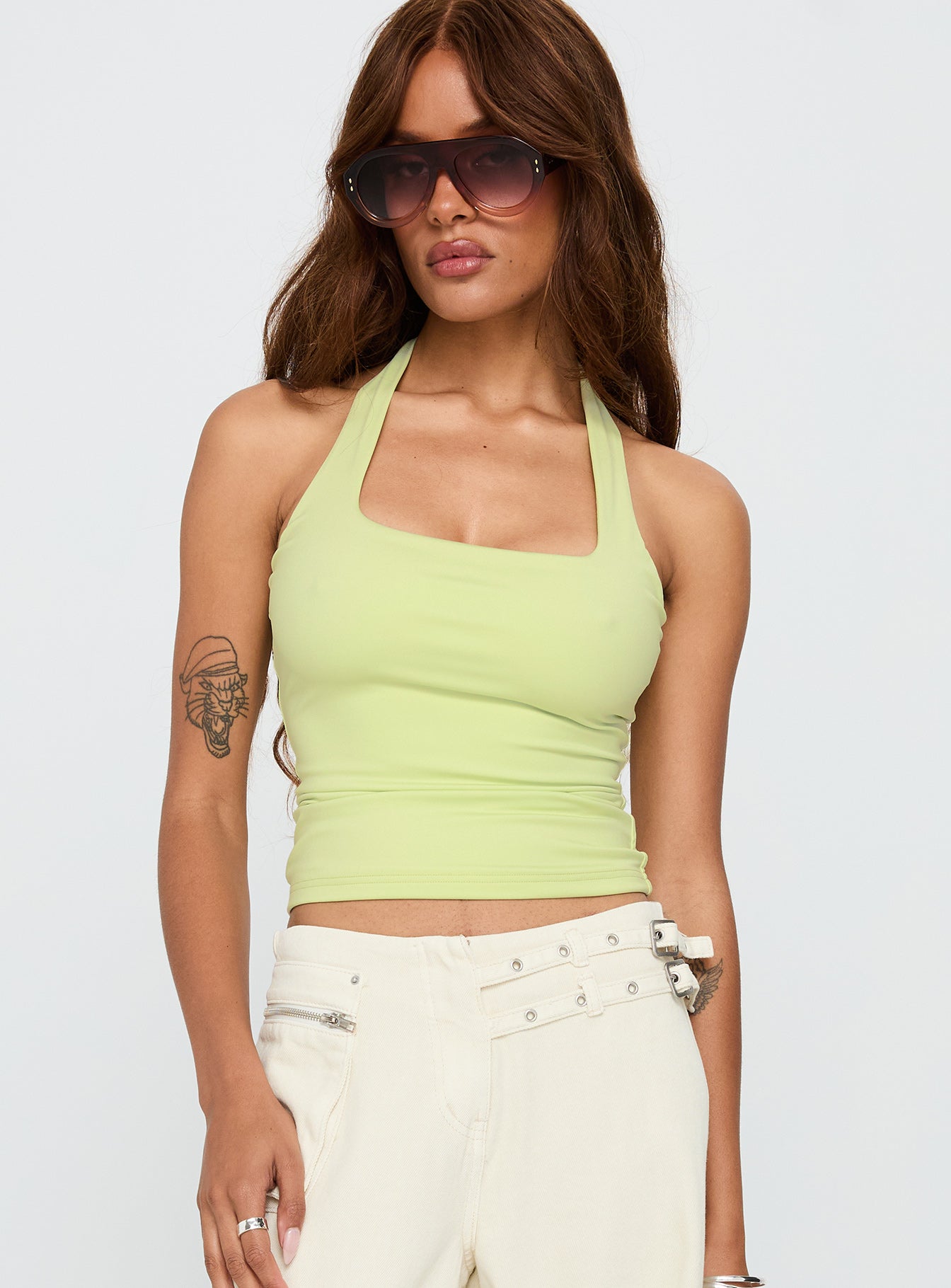 Alternative view of Assumptions Halter Top Sage