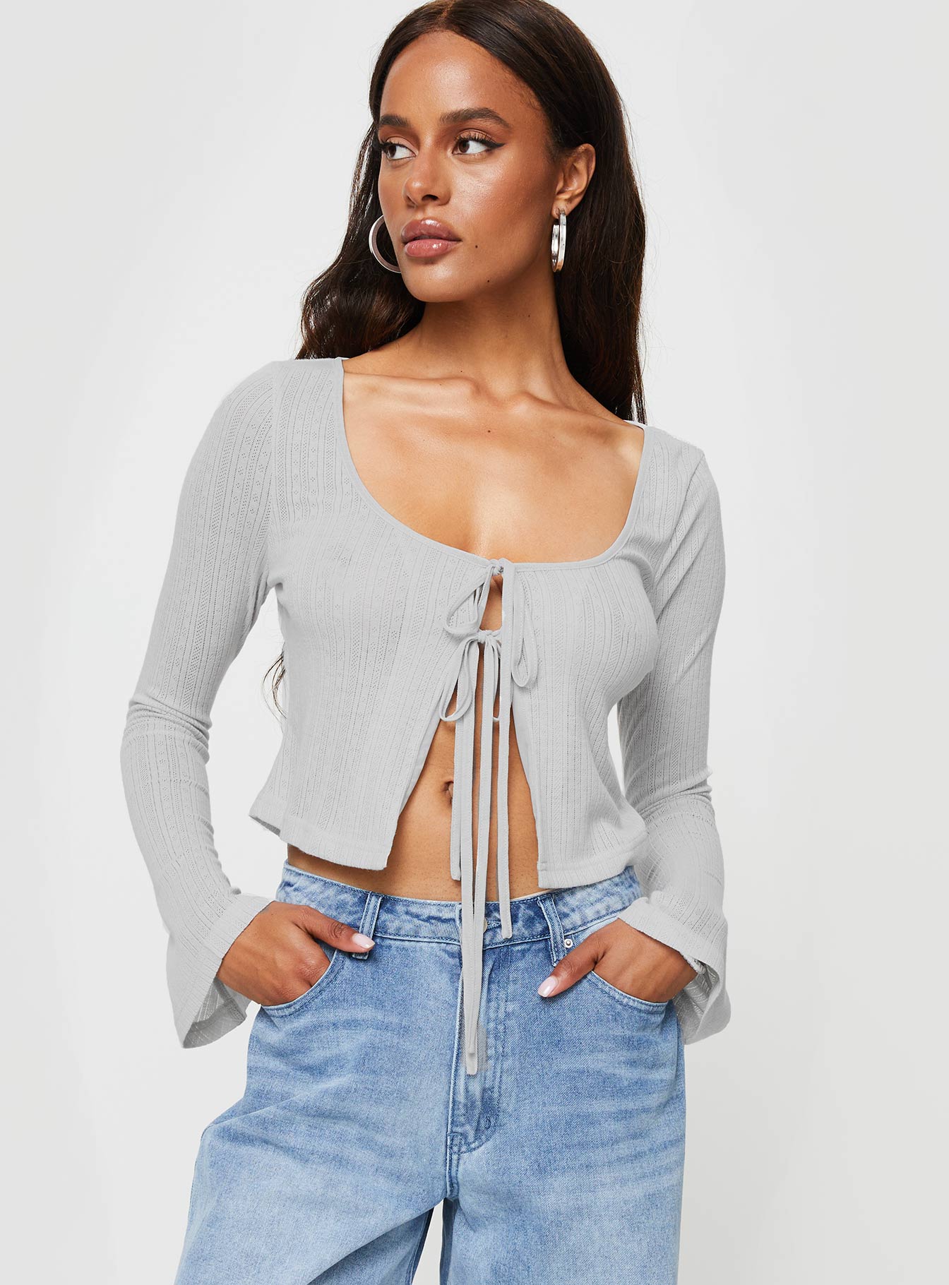 Alternative view of Barbaro Long Sleeve Top Grey