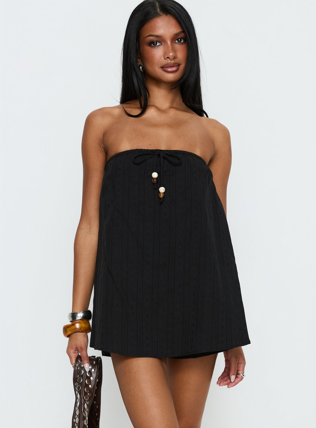 Alternative view of Isafelia Strapless Playsuit Black