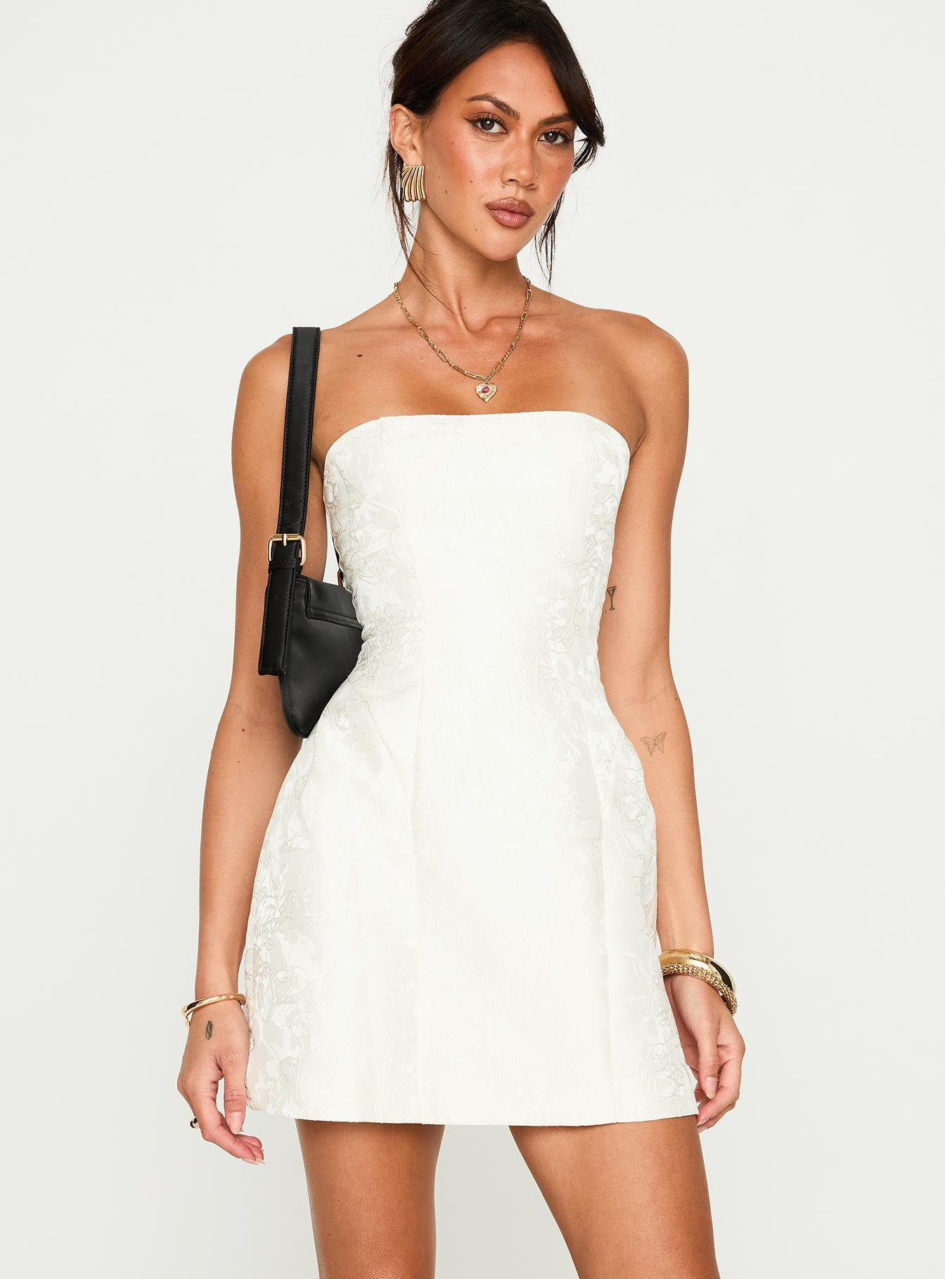 Alternative view of Heaven Sent Strapless Mini Dress White