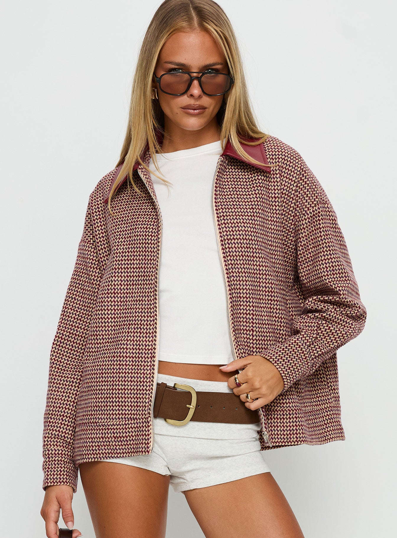 Alternative view of End Of The Day Collared Jacket Red Multi