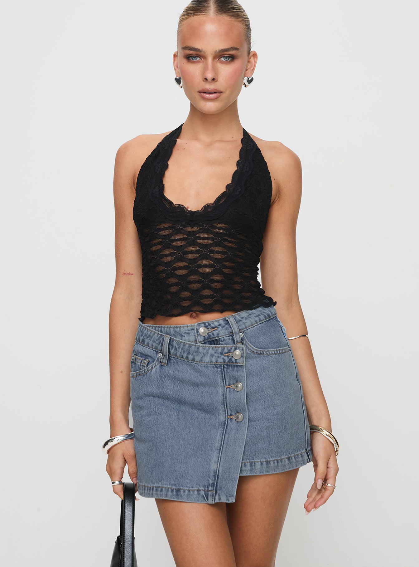 Alternative view of Denis Mini Denim Skirt Light Blue