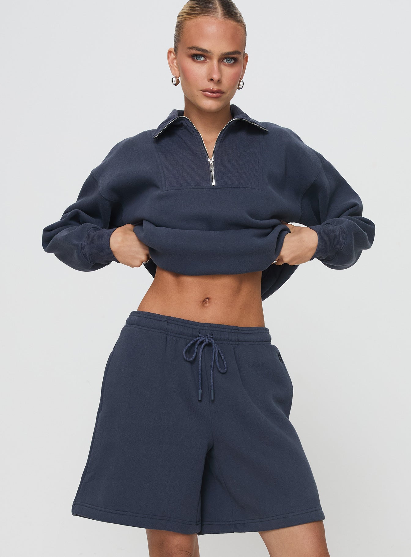 Alternative view of Dream Fleece Longline Shorts Navy