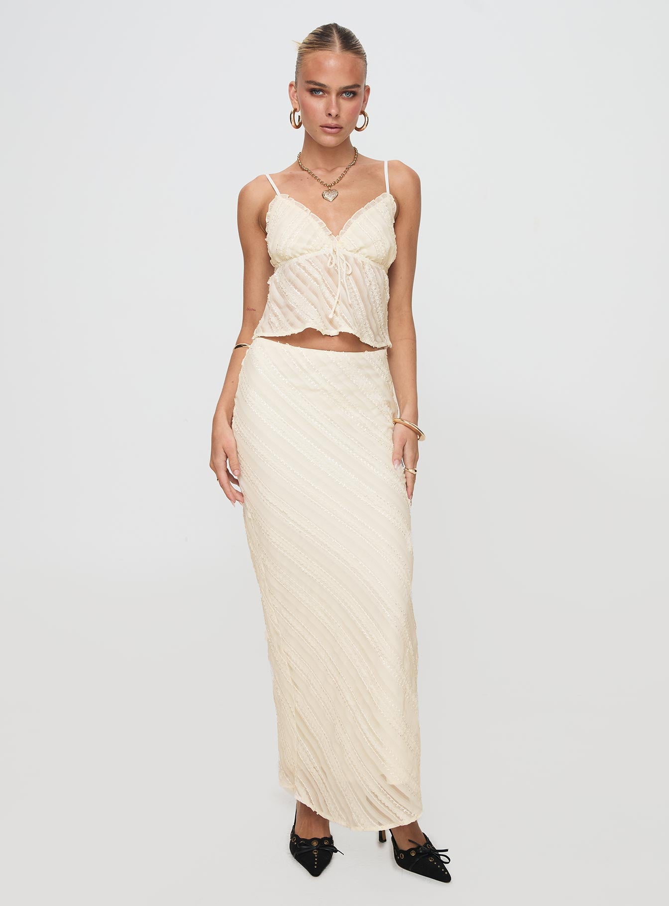 Alternative view of Jacintha Maxi Skirt Cream