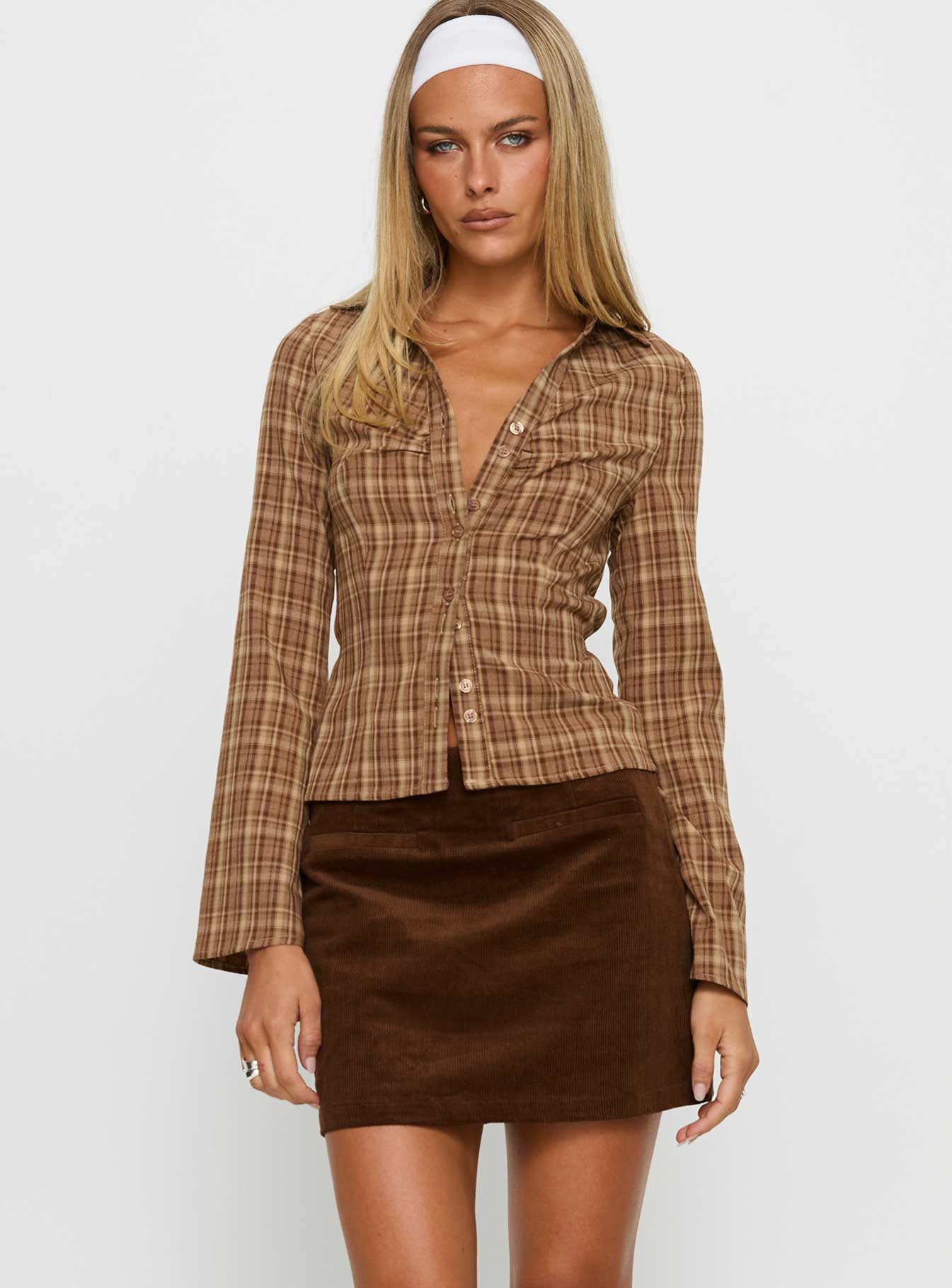 Alternative view of Araceli Corduroy Mini Skirt Brown