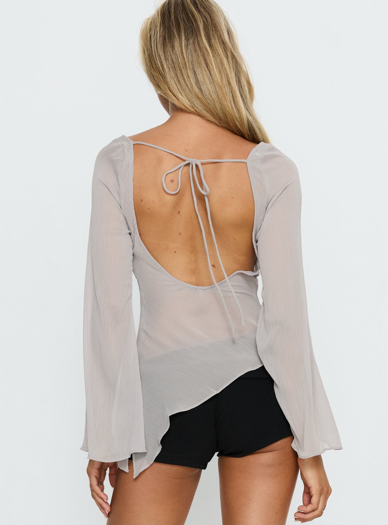 Alternative view of Esmaria Long Sleeve Flared Top Slate