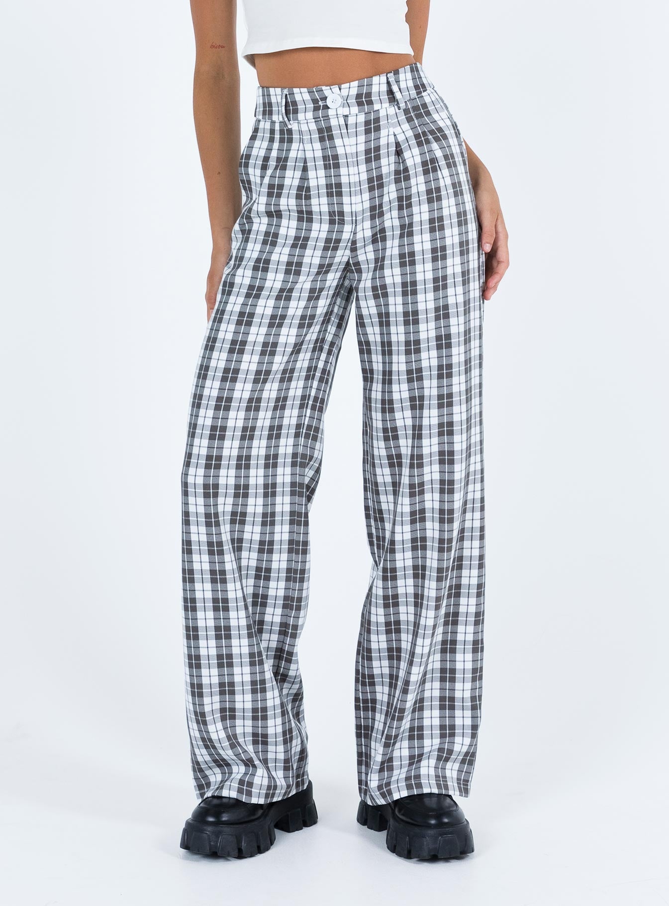 Alternative view of Archer Pants Grey Plaid