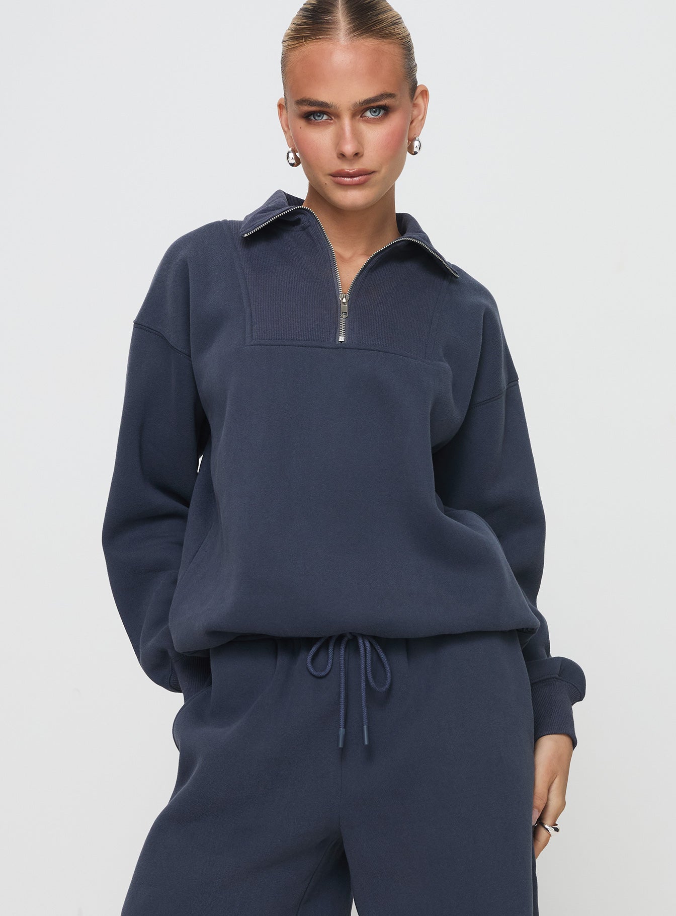 Alternative view of Dream Fleece Quarter Zip Sweatshirt Navy