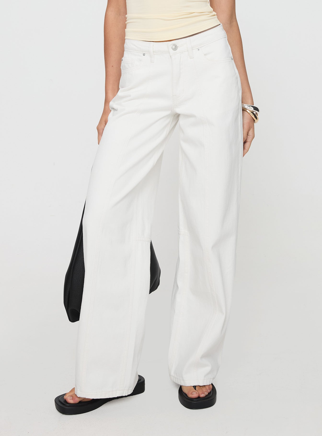 Alternative view of Lando Low Rise Straight Leg Jeans White