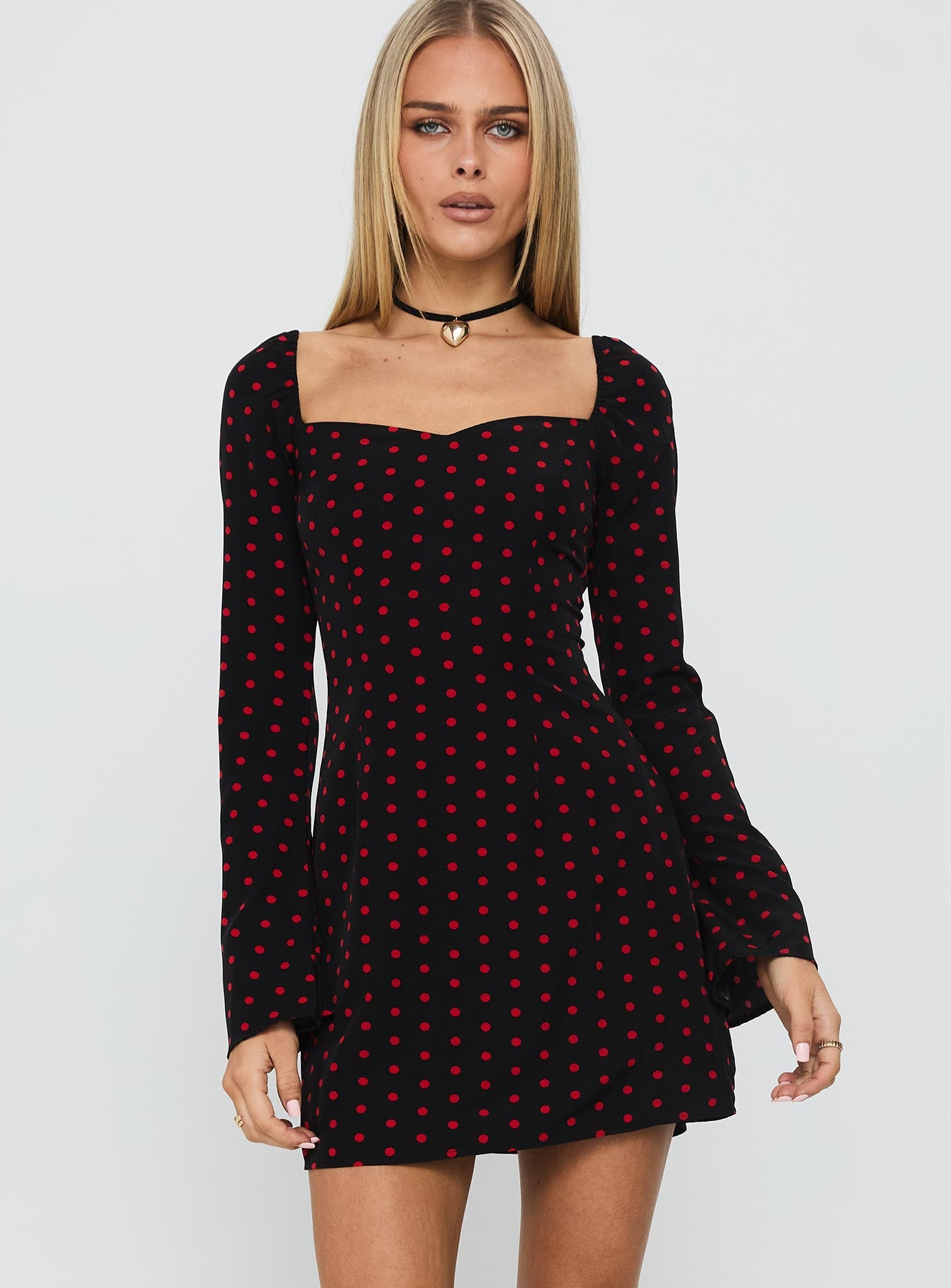 Alternative view of Addisen Long Sleeve Mini Dress Polka Dot