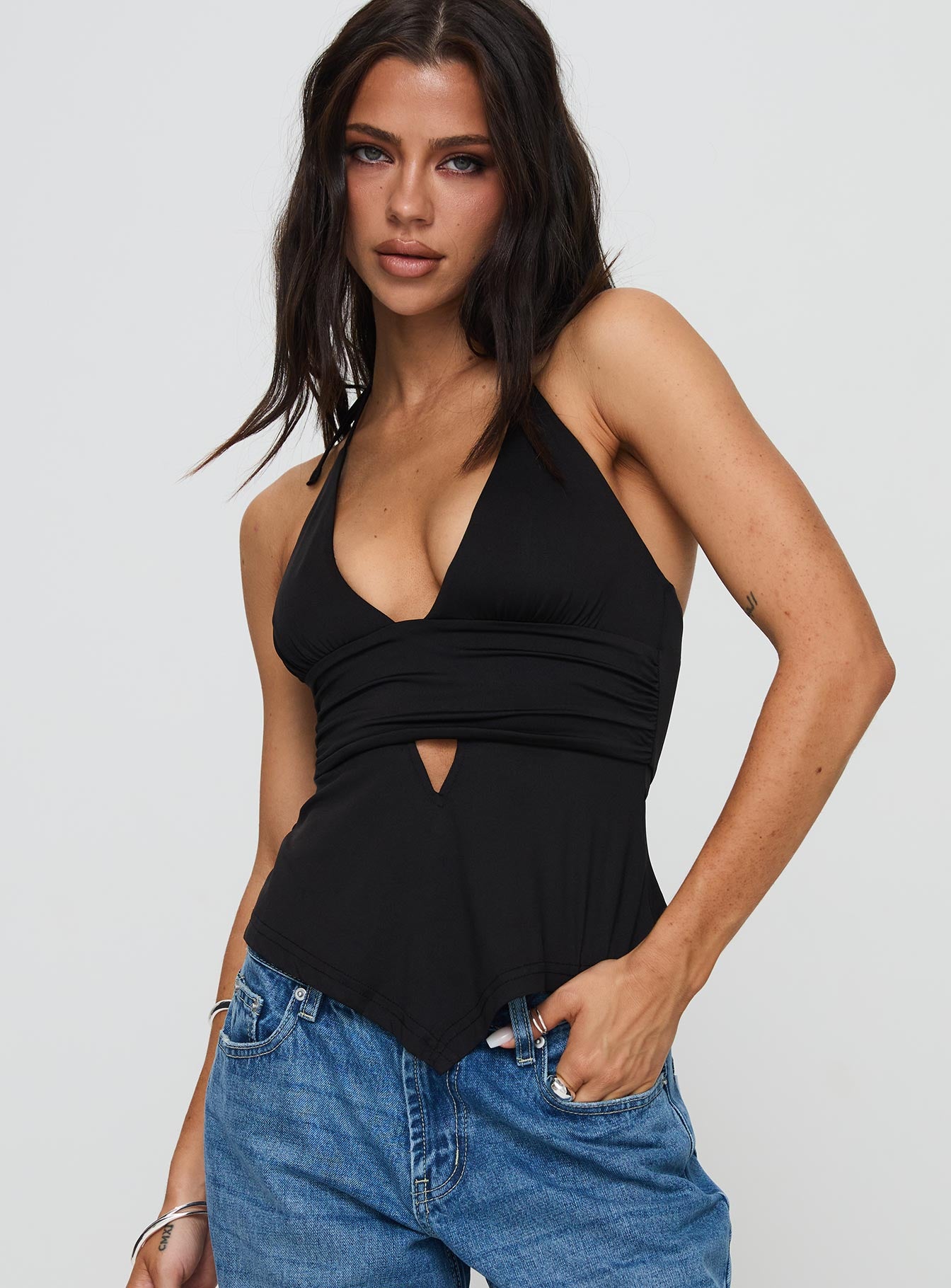 Alternative view of Averee Halter Top Black