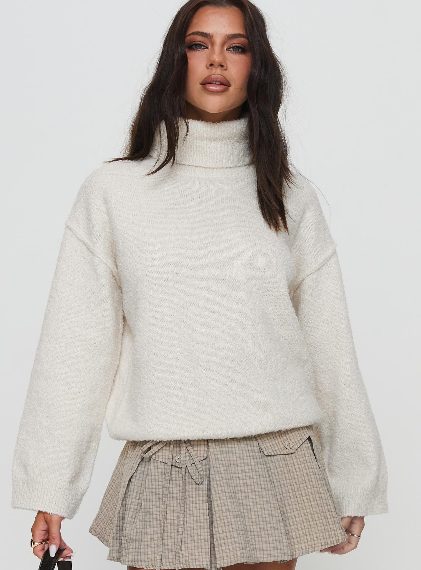 Alternative view of Finnien Boucle Turtleneck Sweater Cream