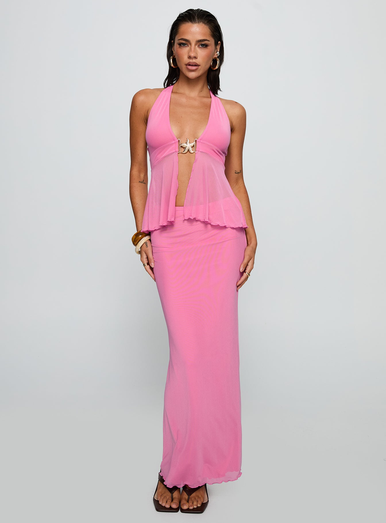 Alternative view of De Angelo Maxi Skirt Pink