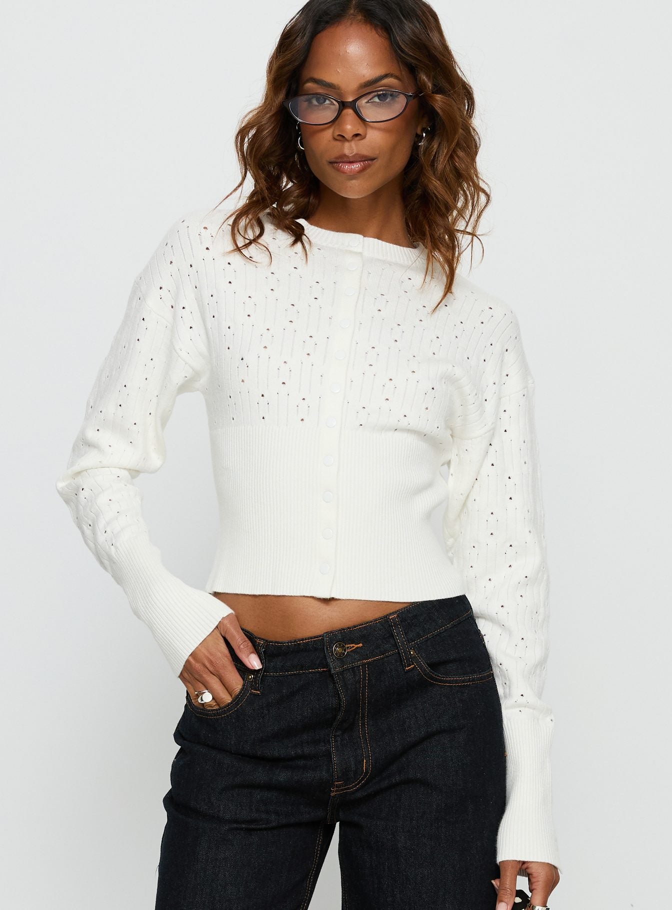 Alternative view of Head In The Clouds Cardigan Cream
