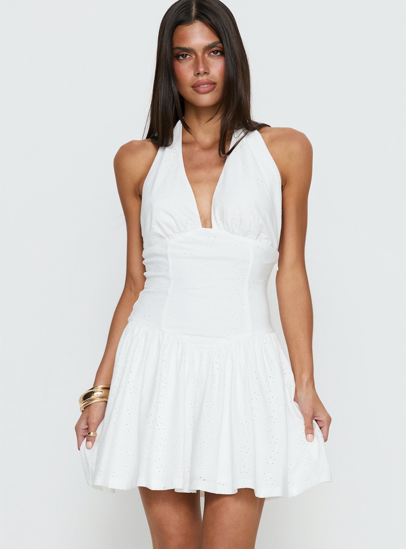 Alternative view of Imojen Halter Mini Dress White
