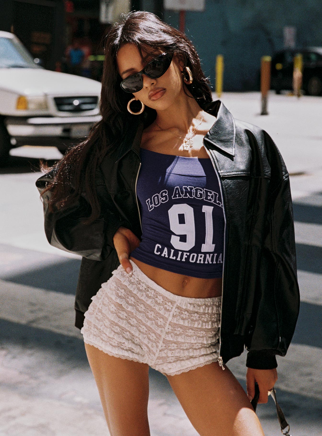 Alternative view of Angelis Lace Shorts White