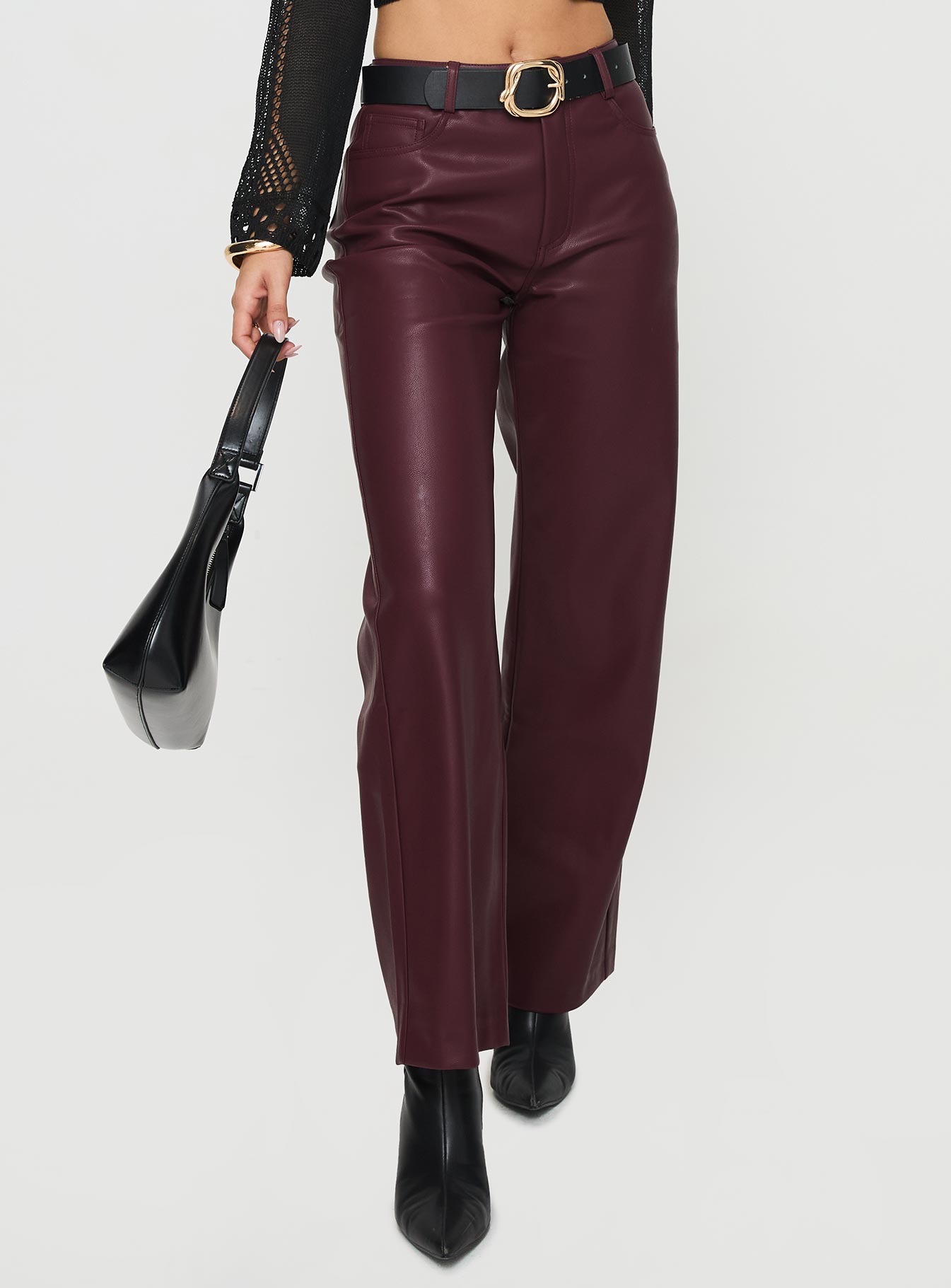 Alternative view of Dempsey Faux Leather Pants Deep Cherry