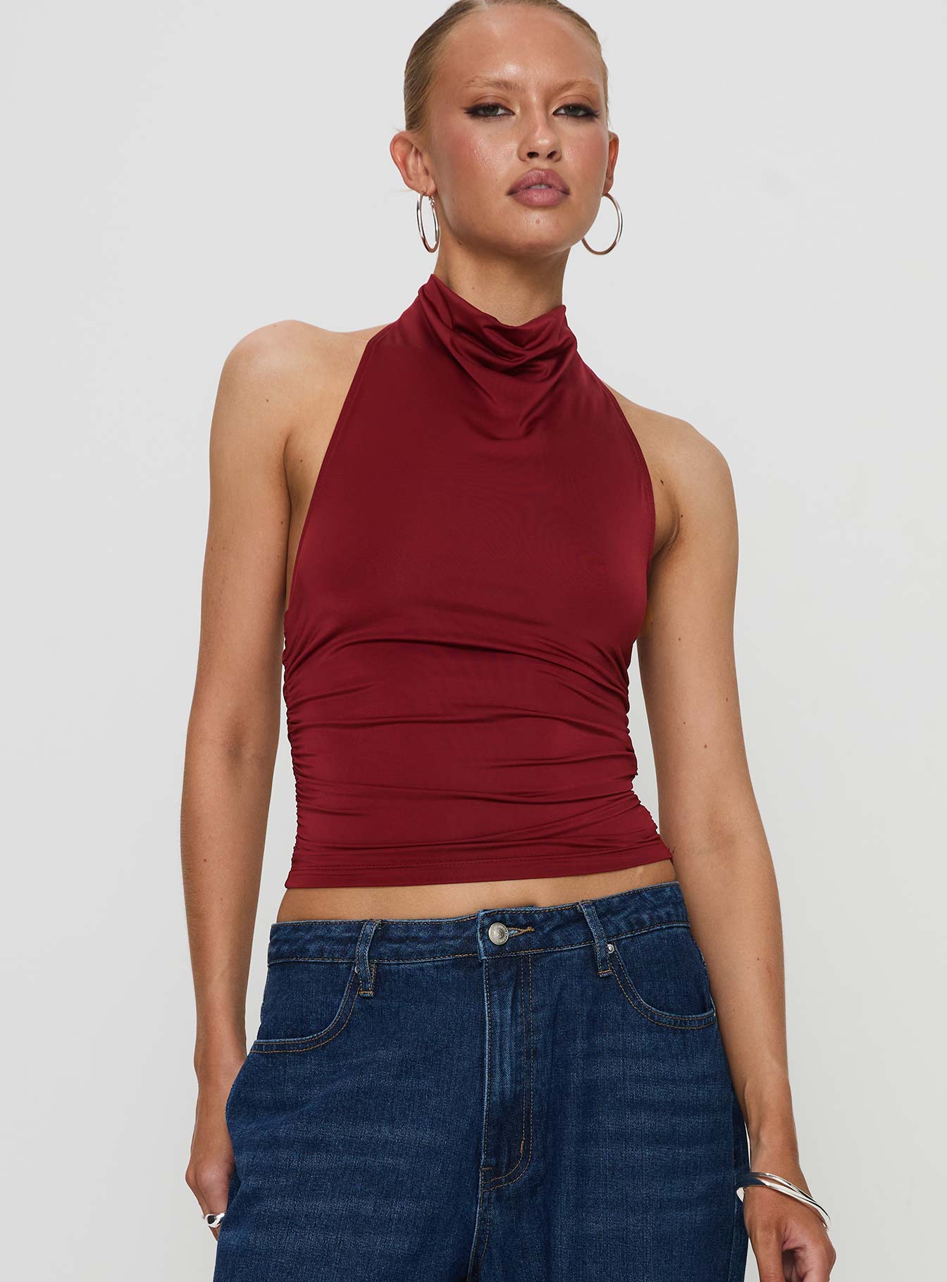 Alternative view of Giggle Top Burgundy