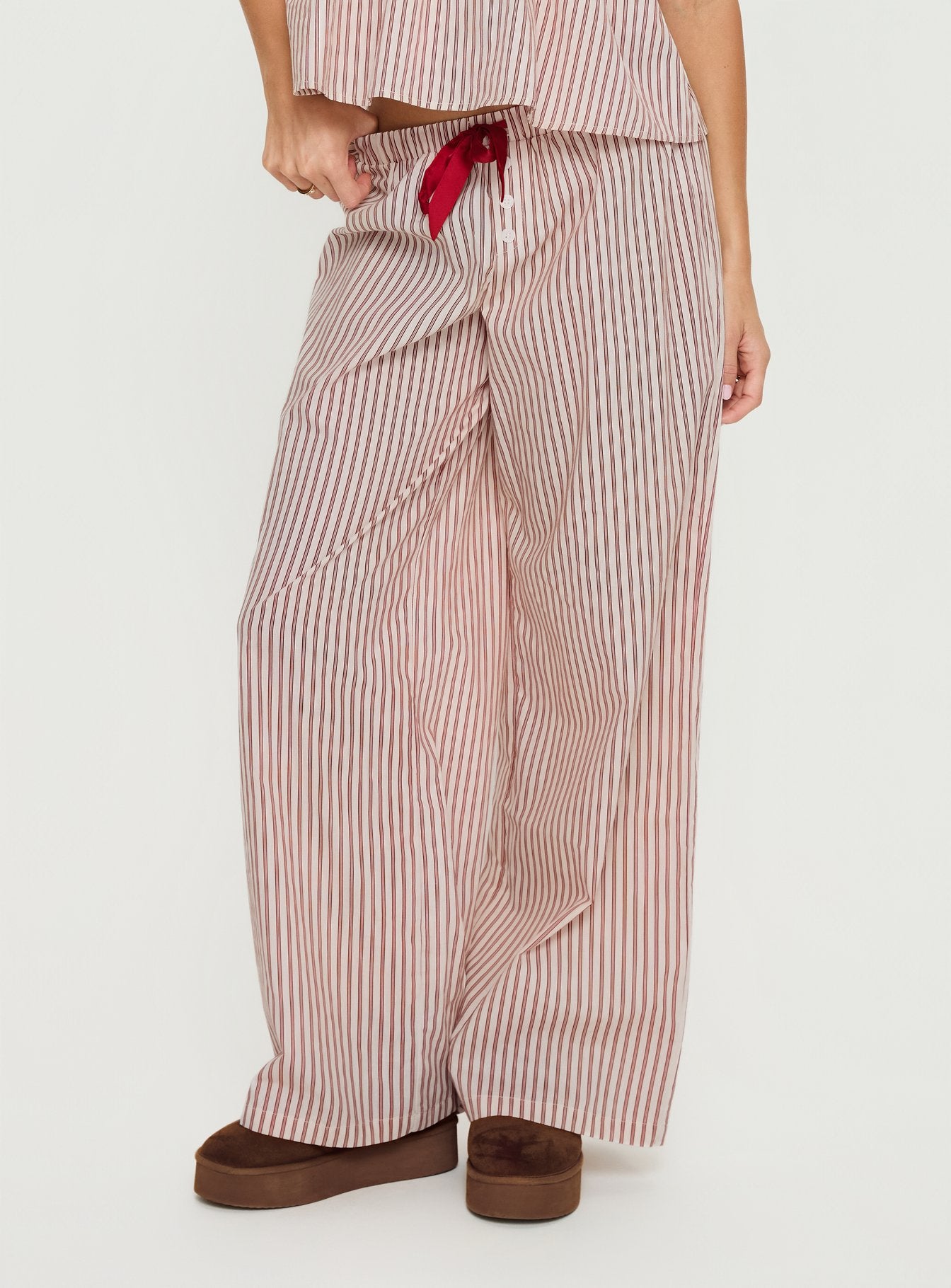 Alternative view of Chill Club Sleep Relaxed Pants Red / White Stripe