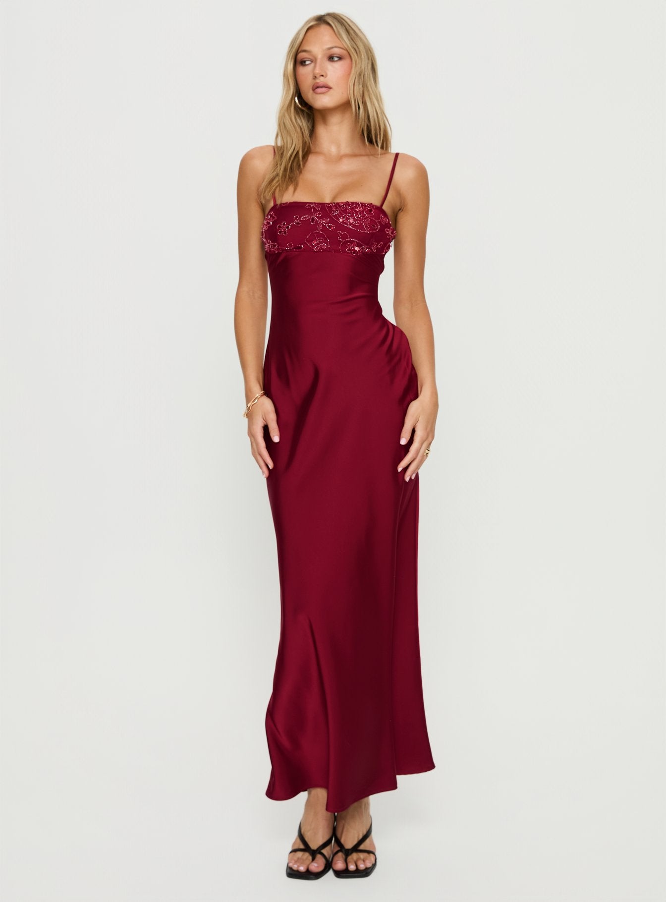 Alternative view of Engracia Sequin Maxi Dress Burgundy