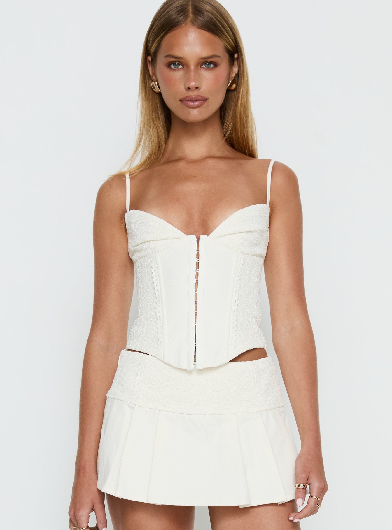 Francee Lace Corset Top Cream - Image 2
