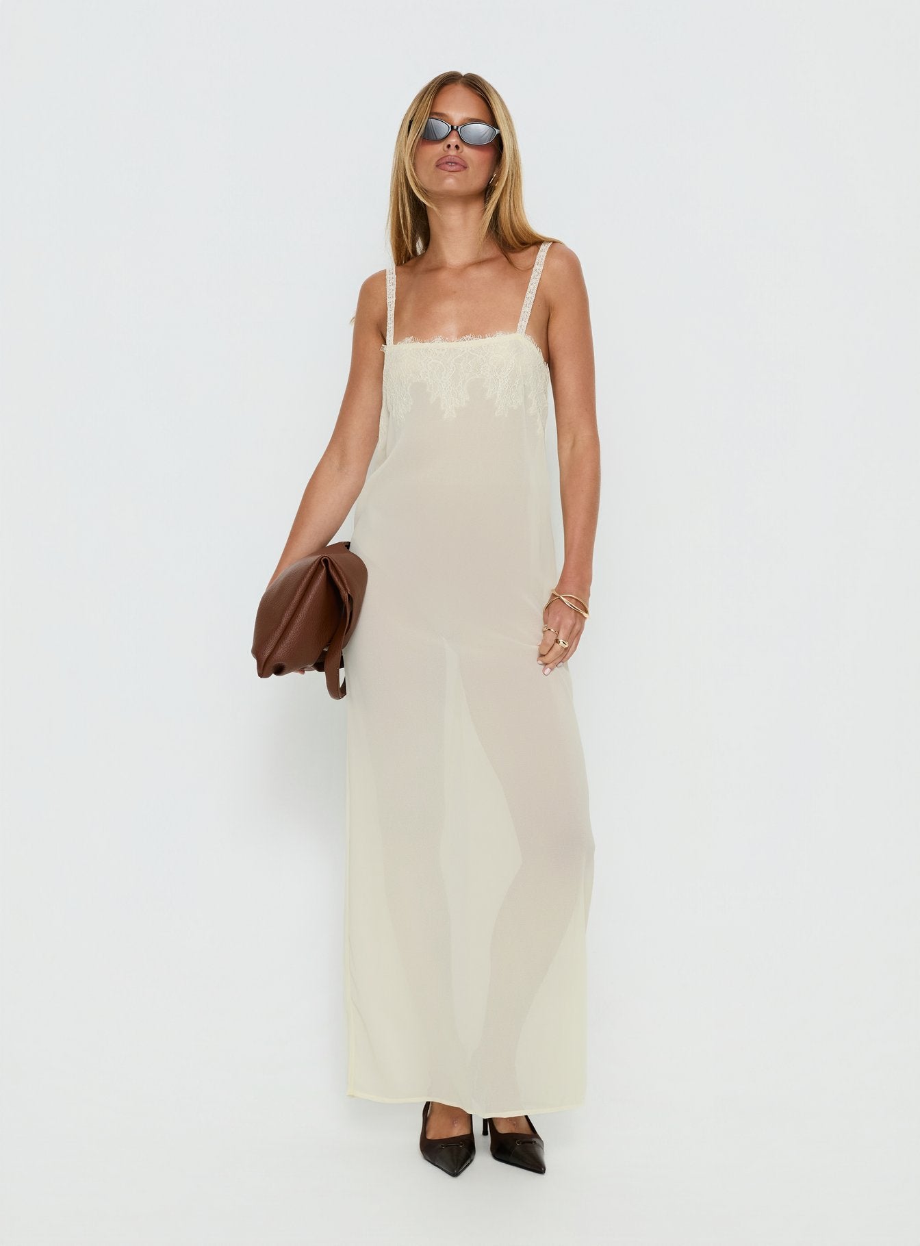 Alternative view of Glacial Sheer Maxi Dress Butter