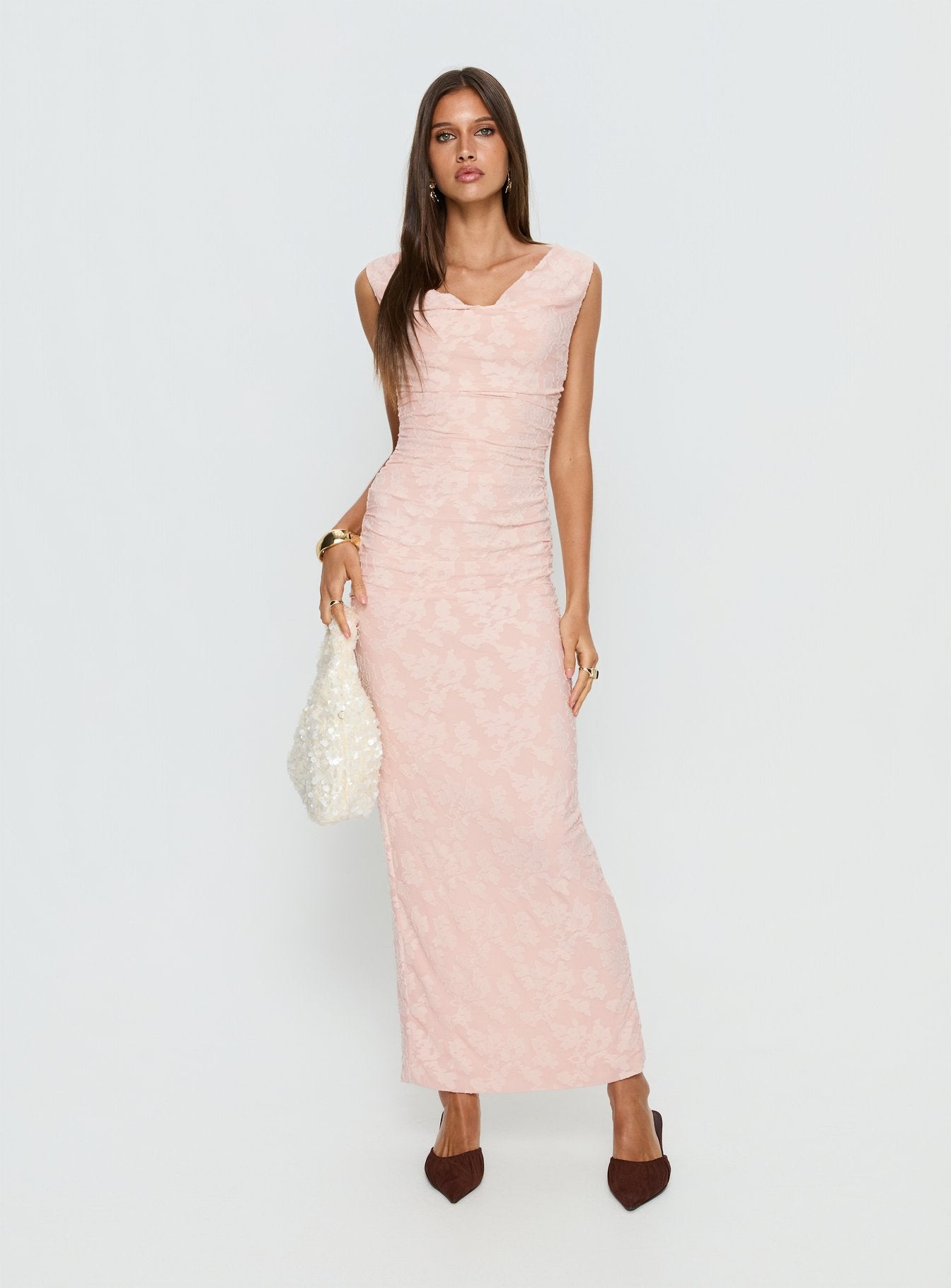 Alternative view of Kristeen Cowl Neck Maxi Dress Blush Pink