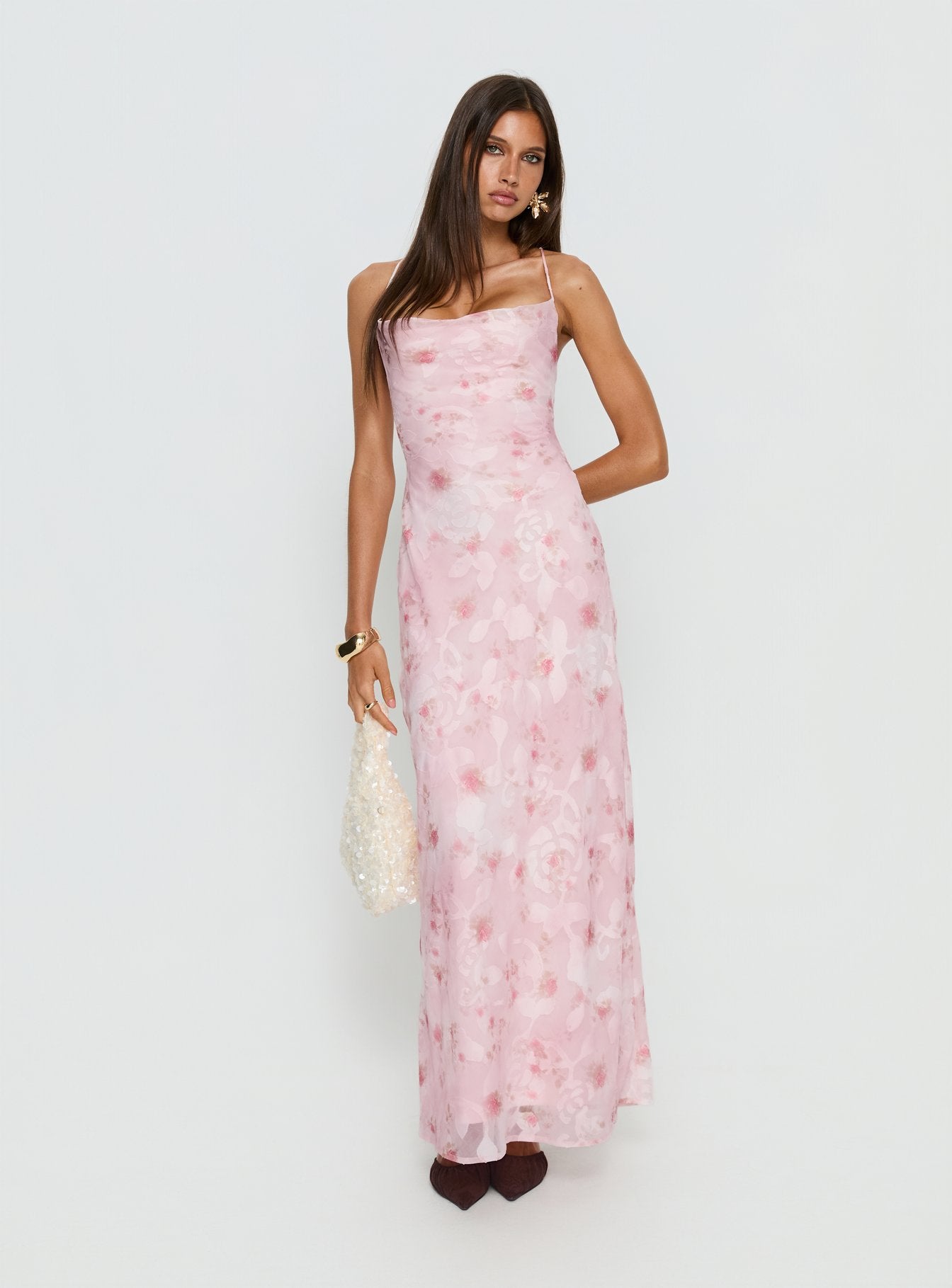 Alternative view of Celena Maxi Dress Pink Floral Burnout