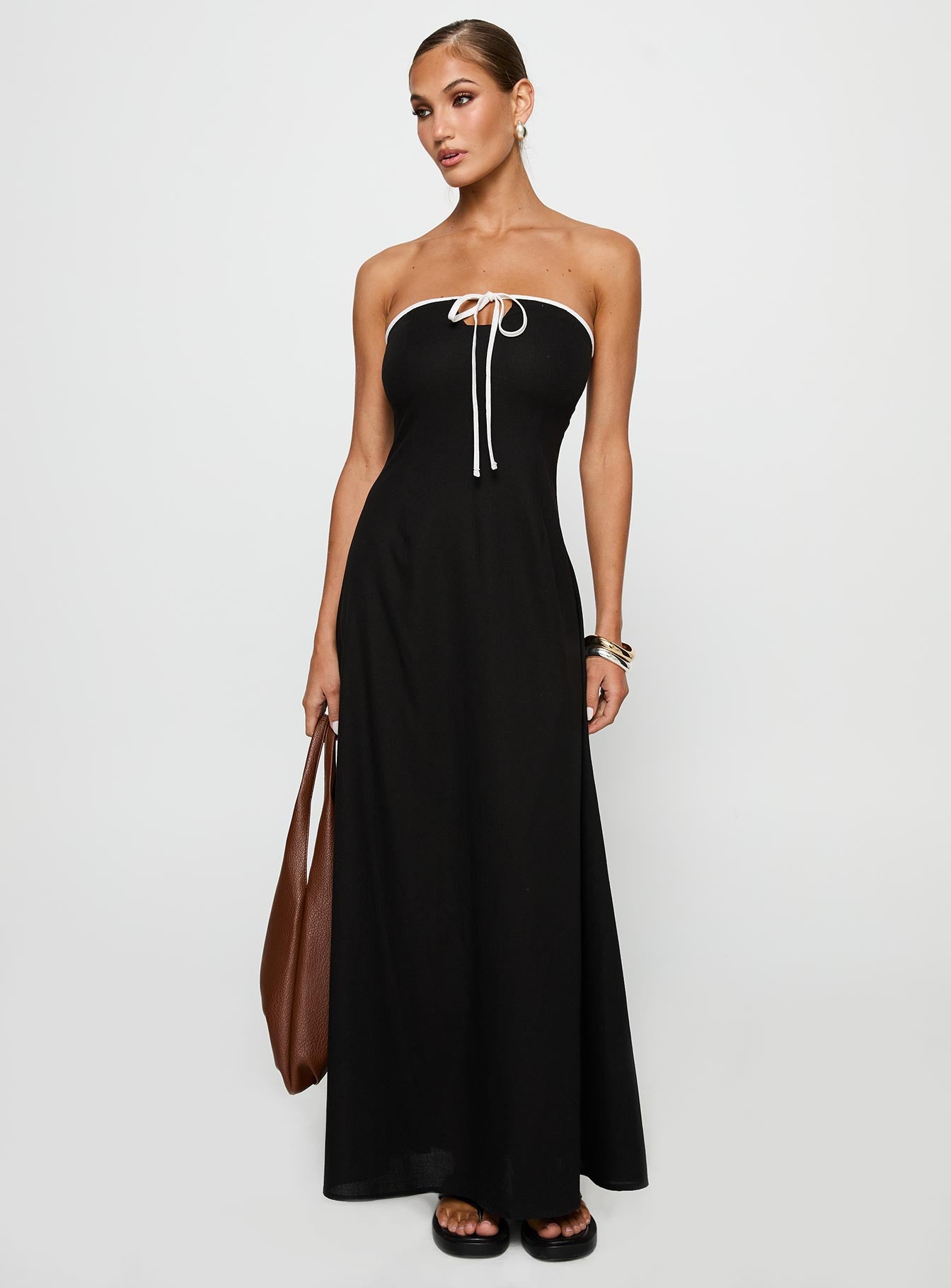 Alternative view of Bijou Strapless Maxi Dress Black
