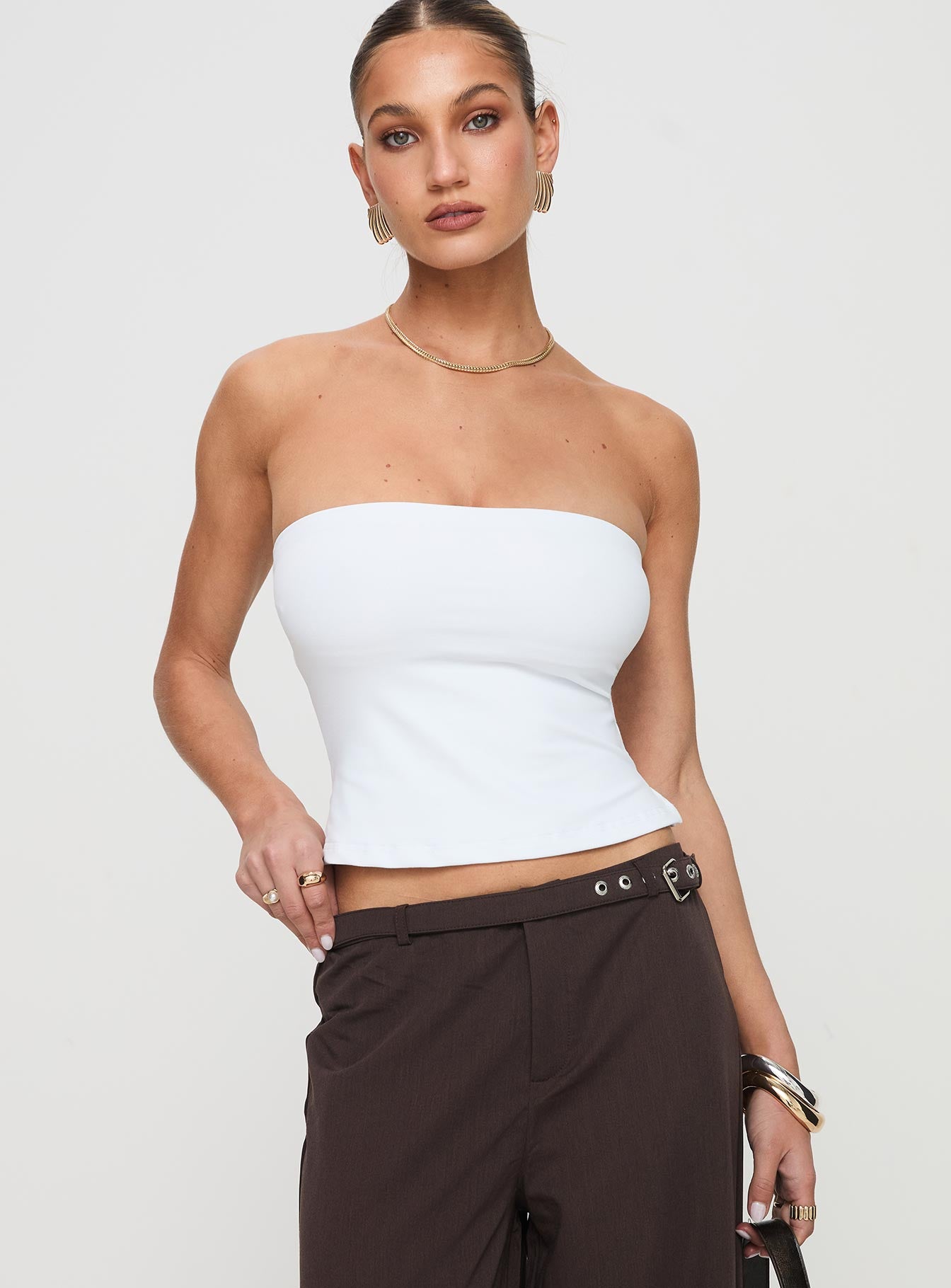Alternative view of Aurorah Strapless Top White