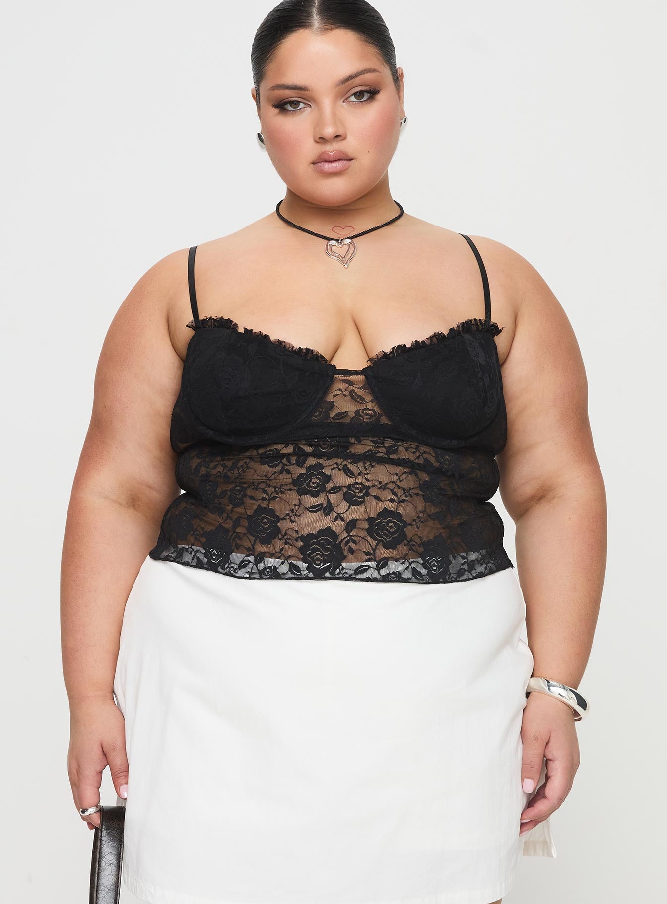 Alternative view of Kerr Lace Top Black Curve