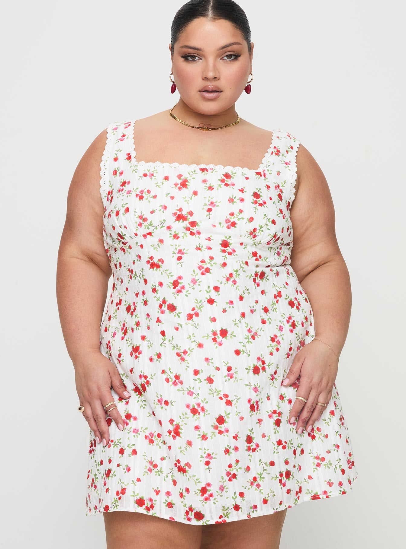 Alternative view of Dasha Mini Dress White Floral Curve