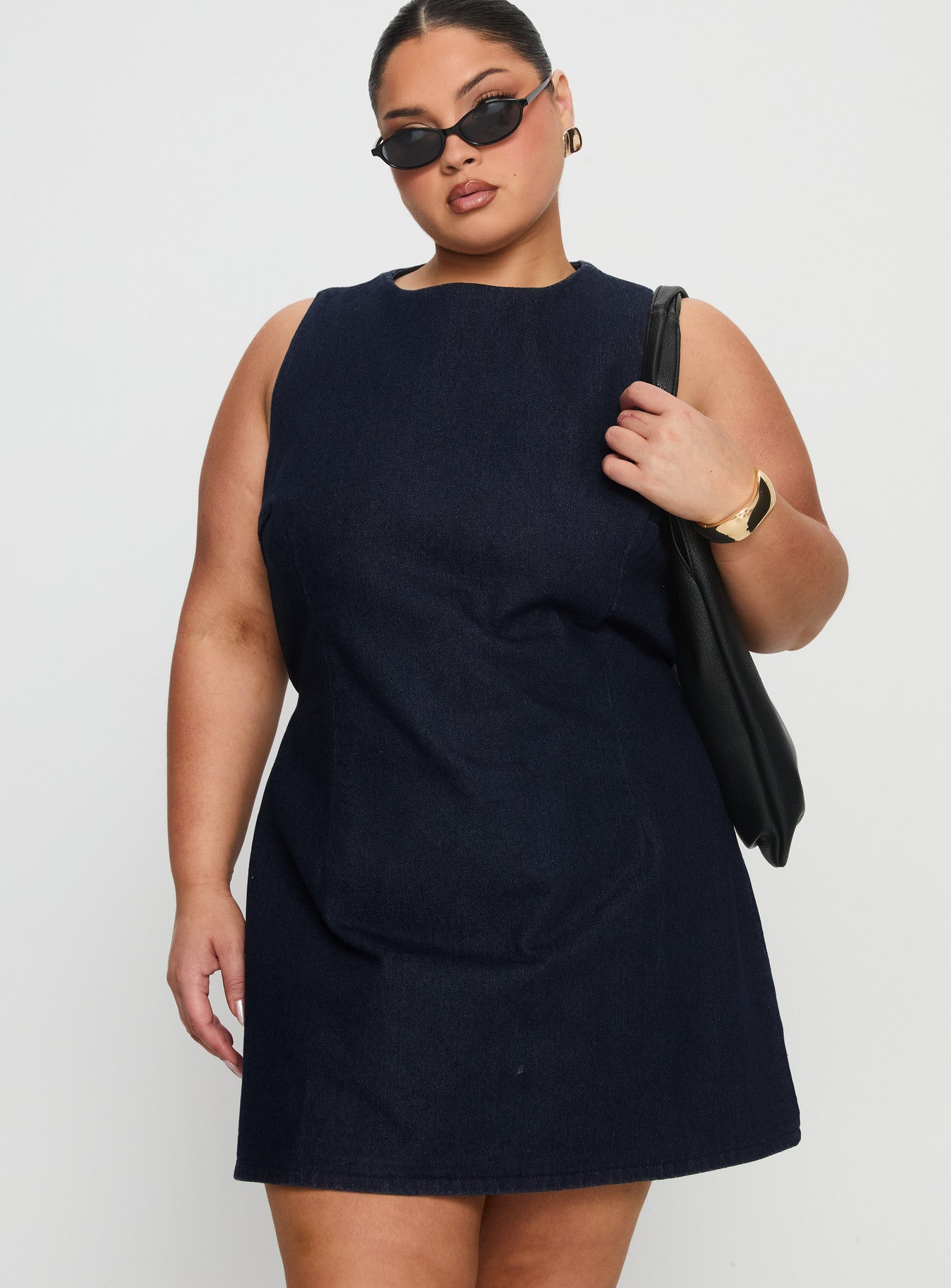 Alternative view of Ainsleigh Shift Denim Playsuit Dark Wash Curve