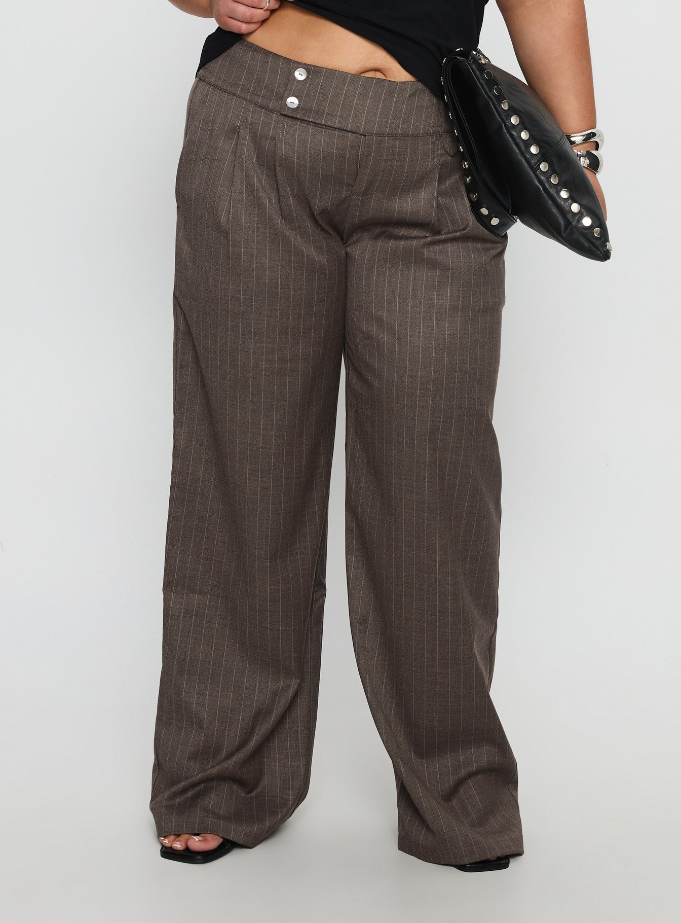 Alternative view of Briellea Thick Waistband Pant Pinstripe Curve