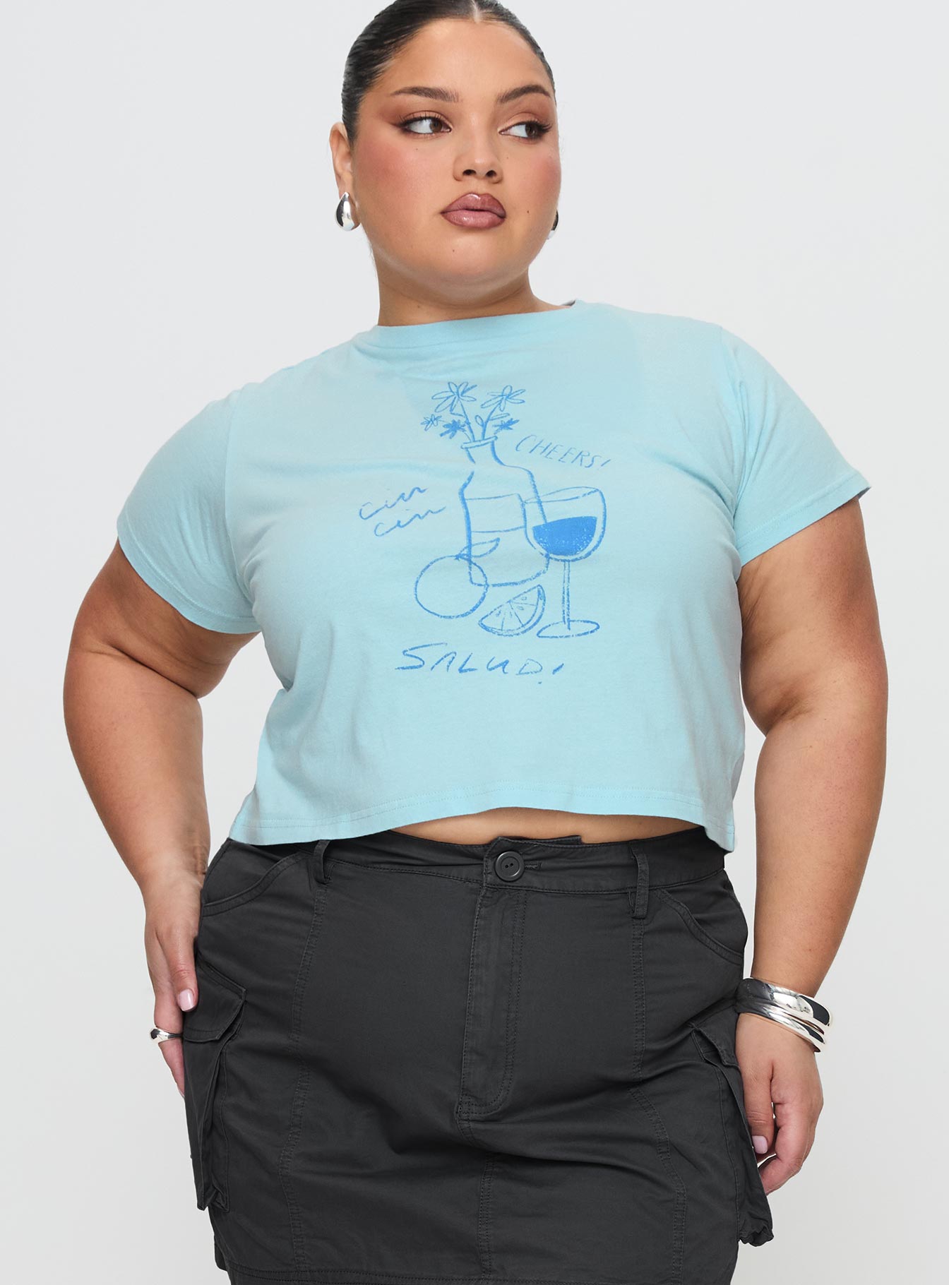 Alternative view of Cheers To You Tee Blue Curve