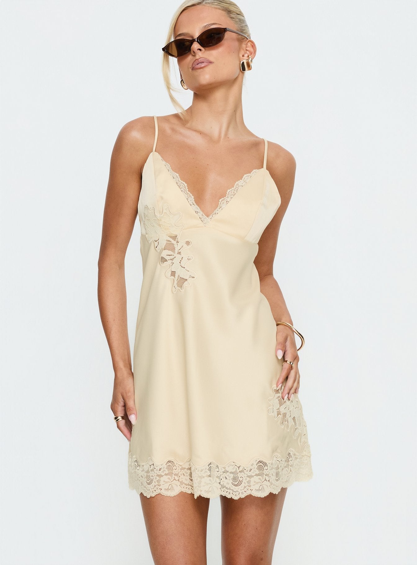 Alternative view of Aloura Spliced Lace Mini Dress Butter