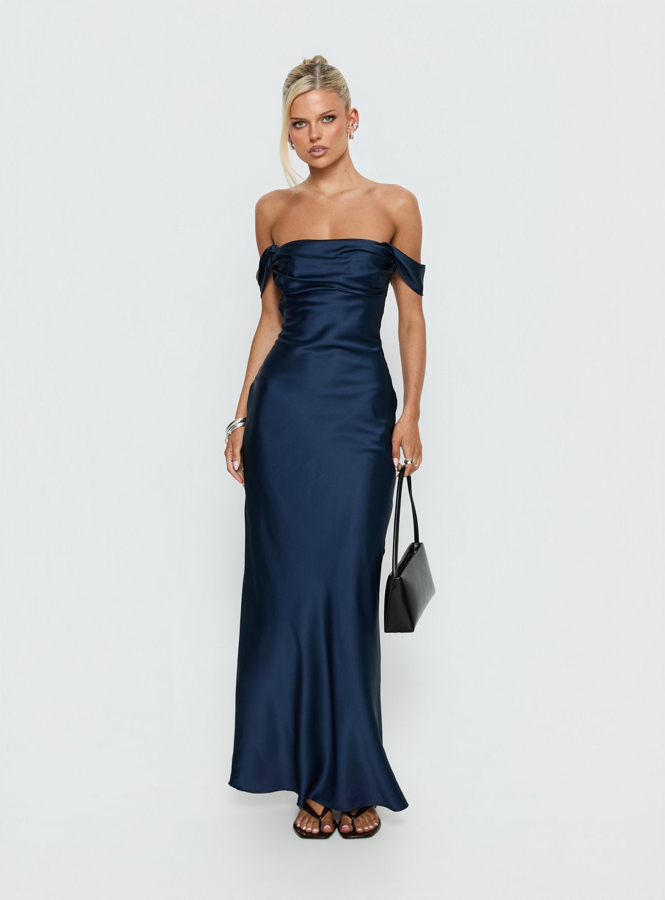 Alternative view of Azura Off The Shoulder Maxi Dress Navy