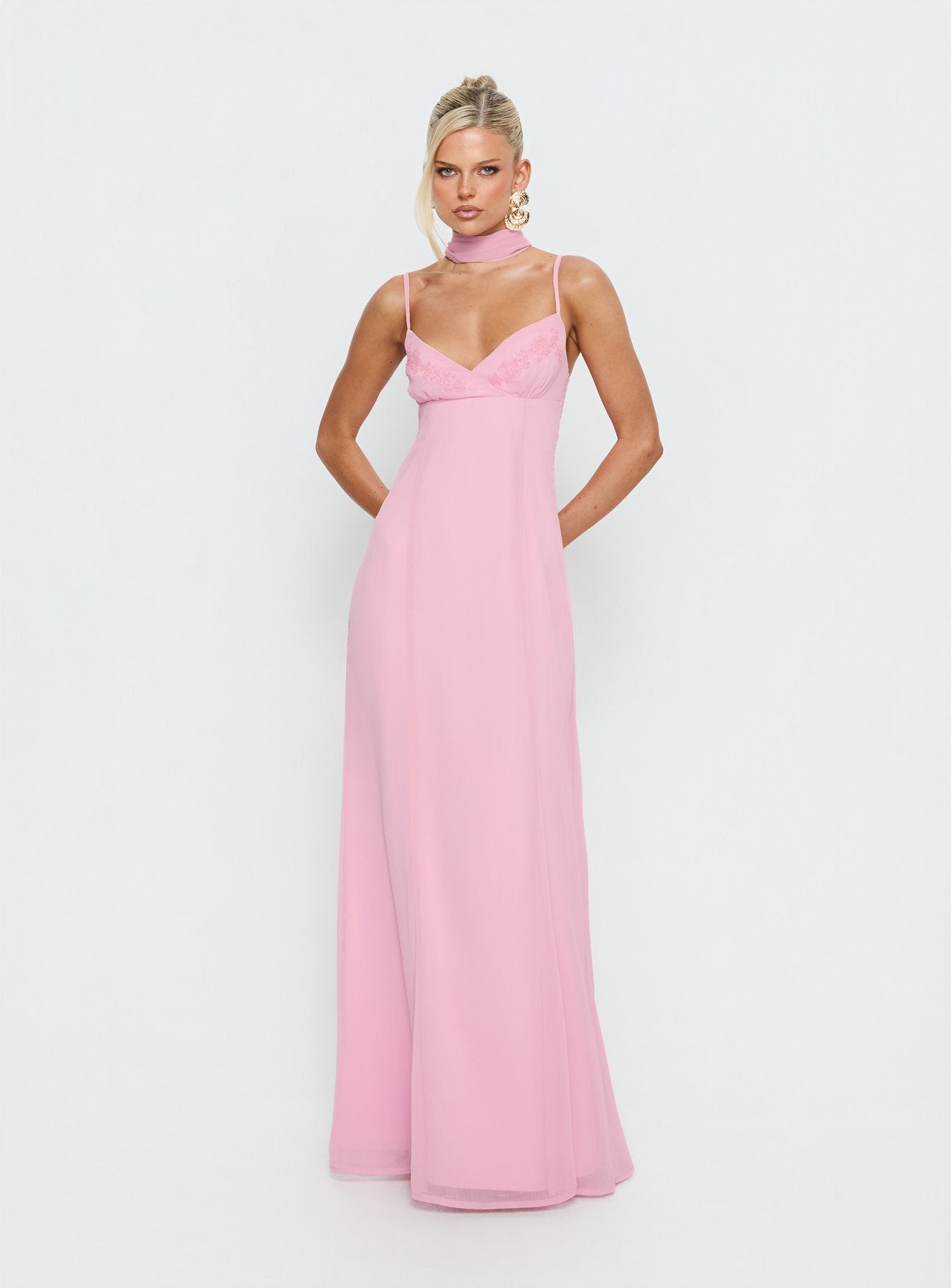Jadira Scarf Maxi Dress Light Pink - Image 2
