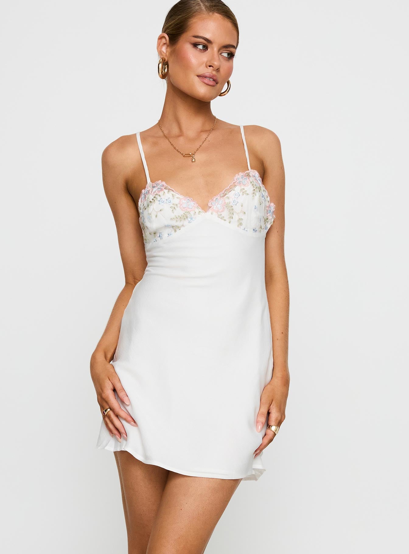 Alternative view of Hintz Satin Mini Dress White