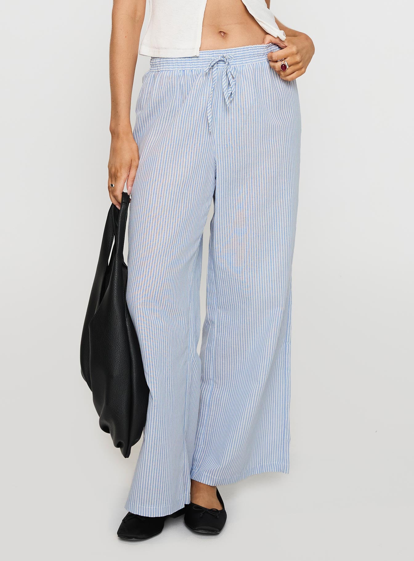 Alternative view of Holiday Tie Front Pant Blue/ White Stripe