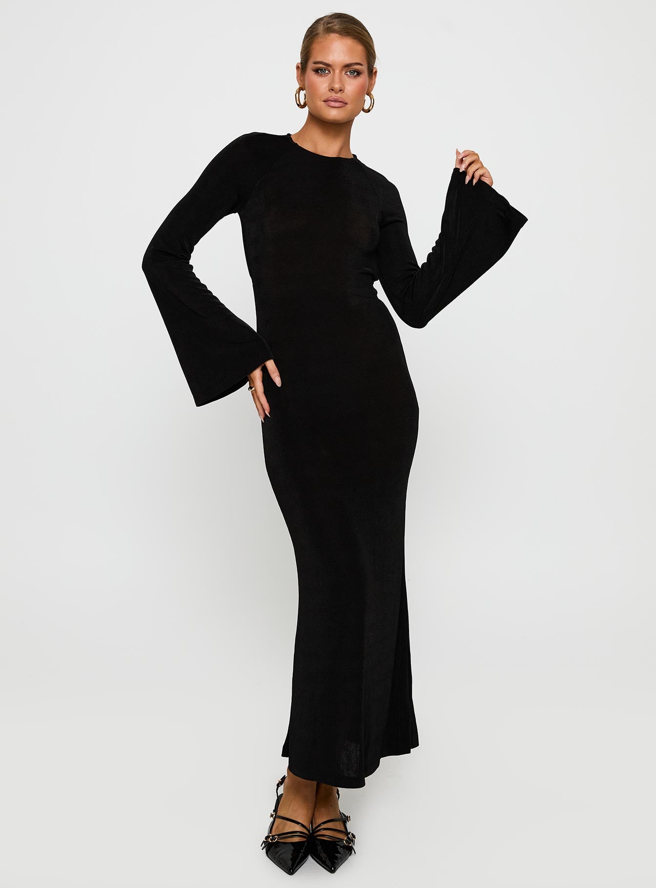 Alternative view of Amersham Long Sleeve Maxi Dress Black