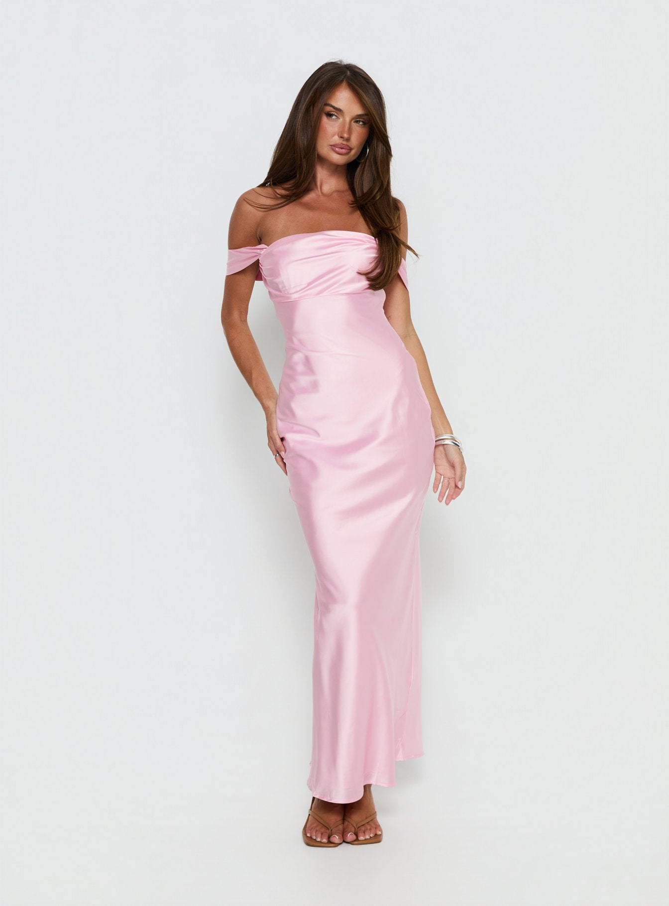 Alternative view of Azura Off The Shoulder Maxi Dress Pink