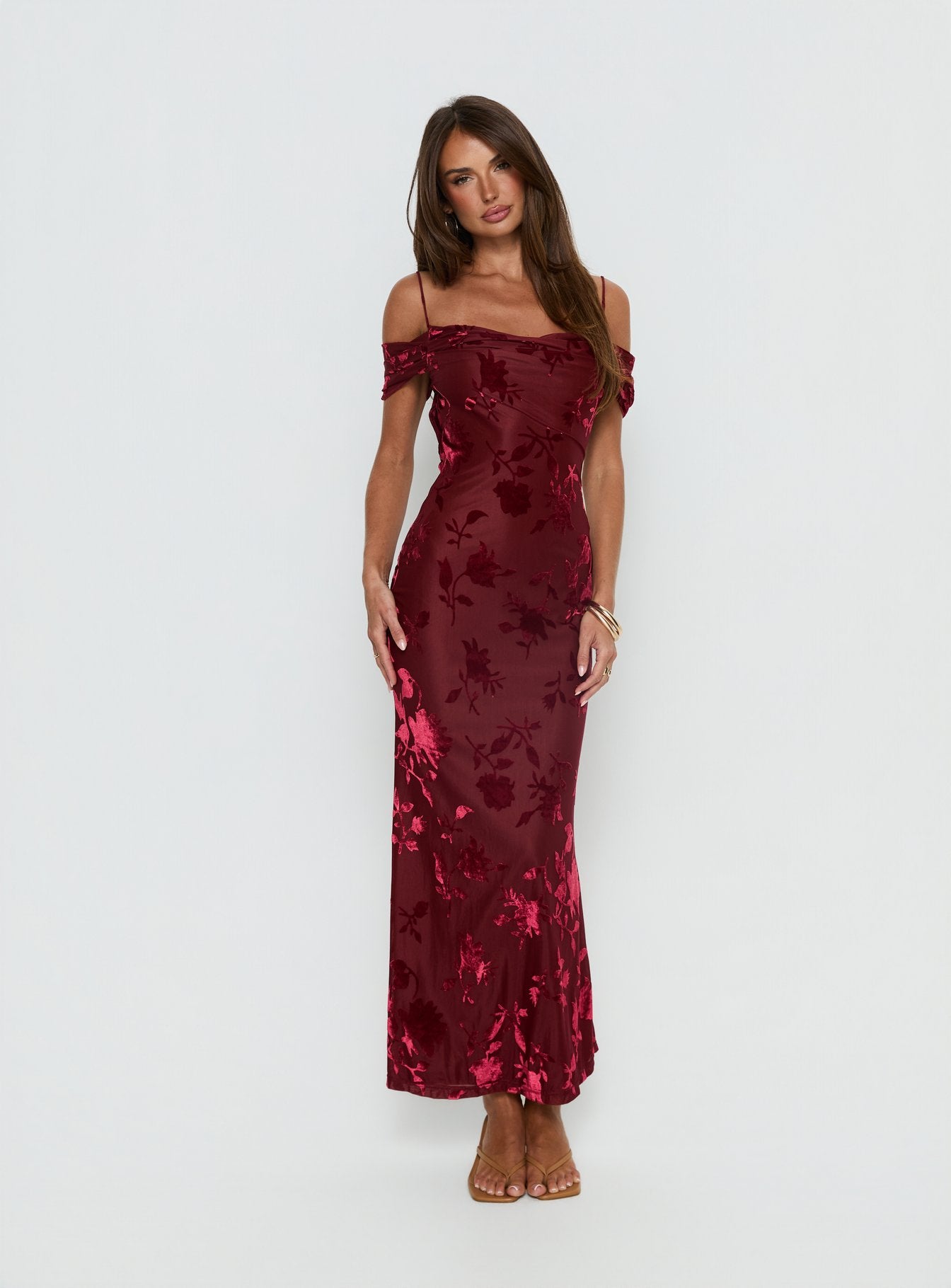 Alternative view of Green Gables Burnout Maxi Dress Burgundy