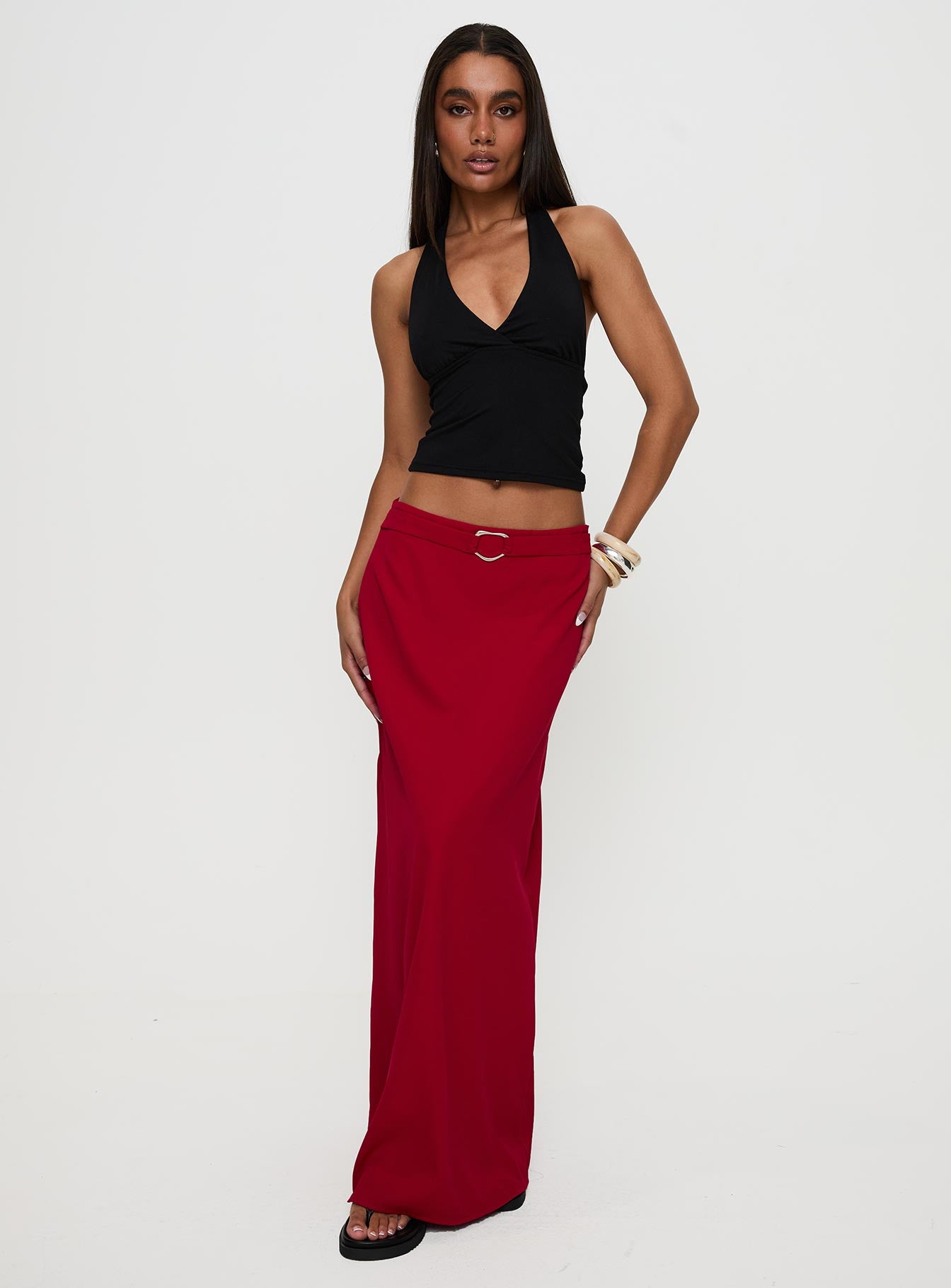 Alternative view of Devoted Maxi Skirt Red