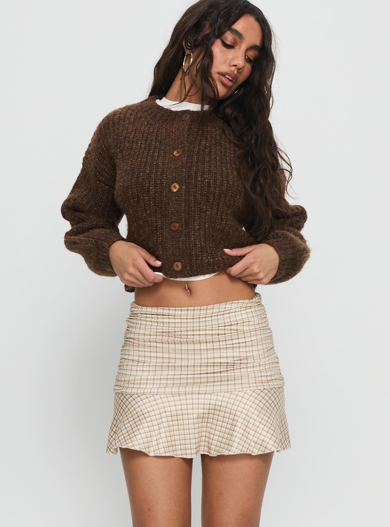 Alternative view of Celebrations Mini Skirt Beige Check