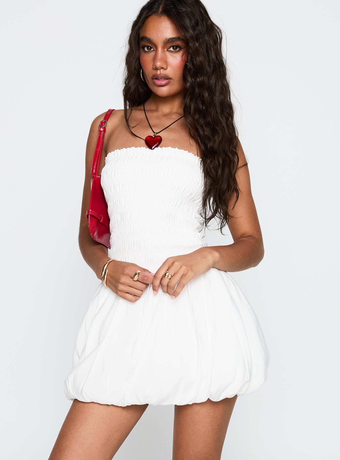 Alternative view of Anemone Bubble Hem Mini Dress White