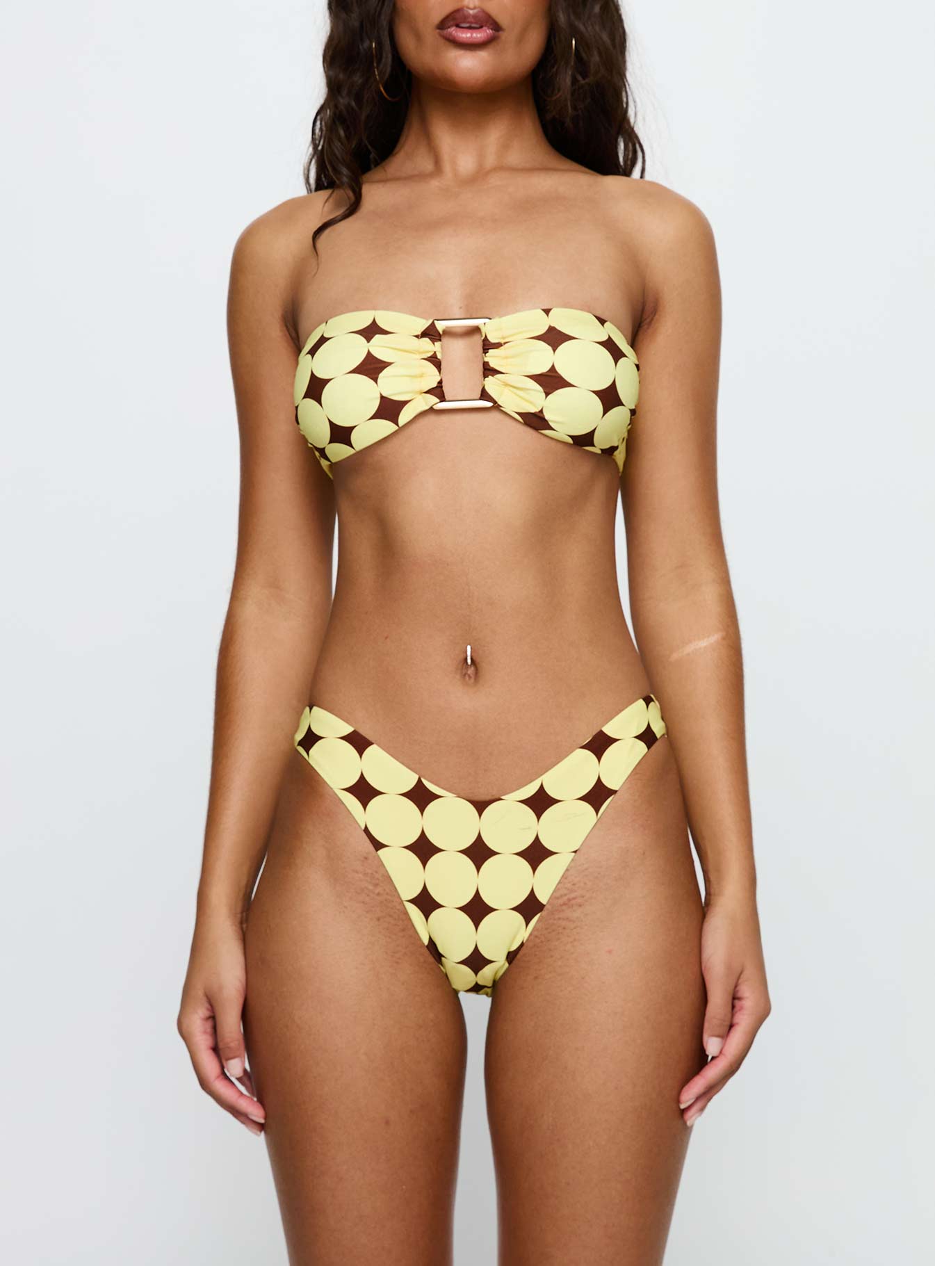Alternative view of Calbira Strapless Bikini Top Yellow Geo