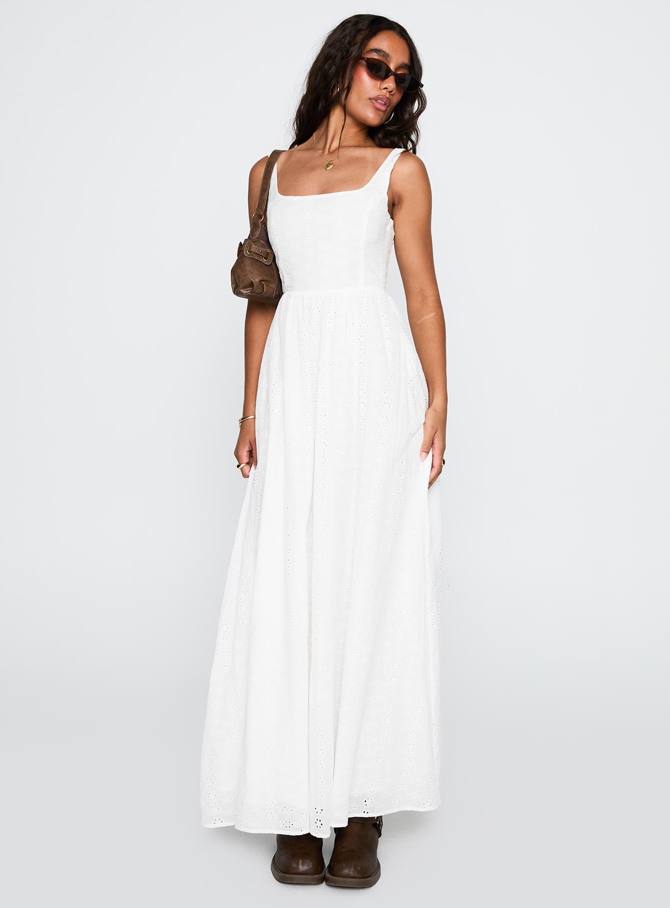 Alternative view of Cartmel Broderie Maxi Dress White