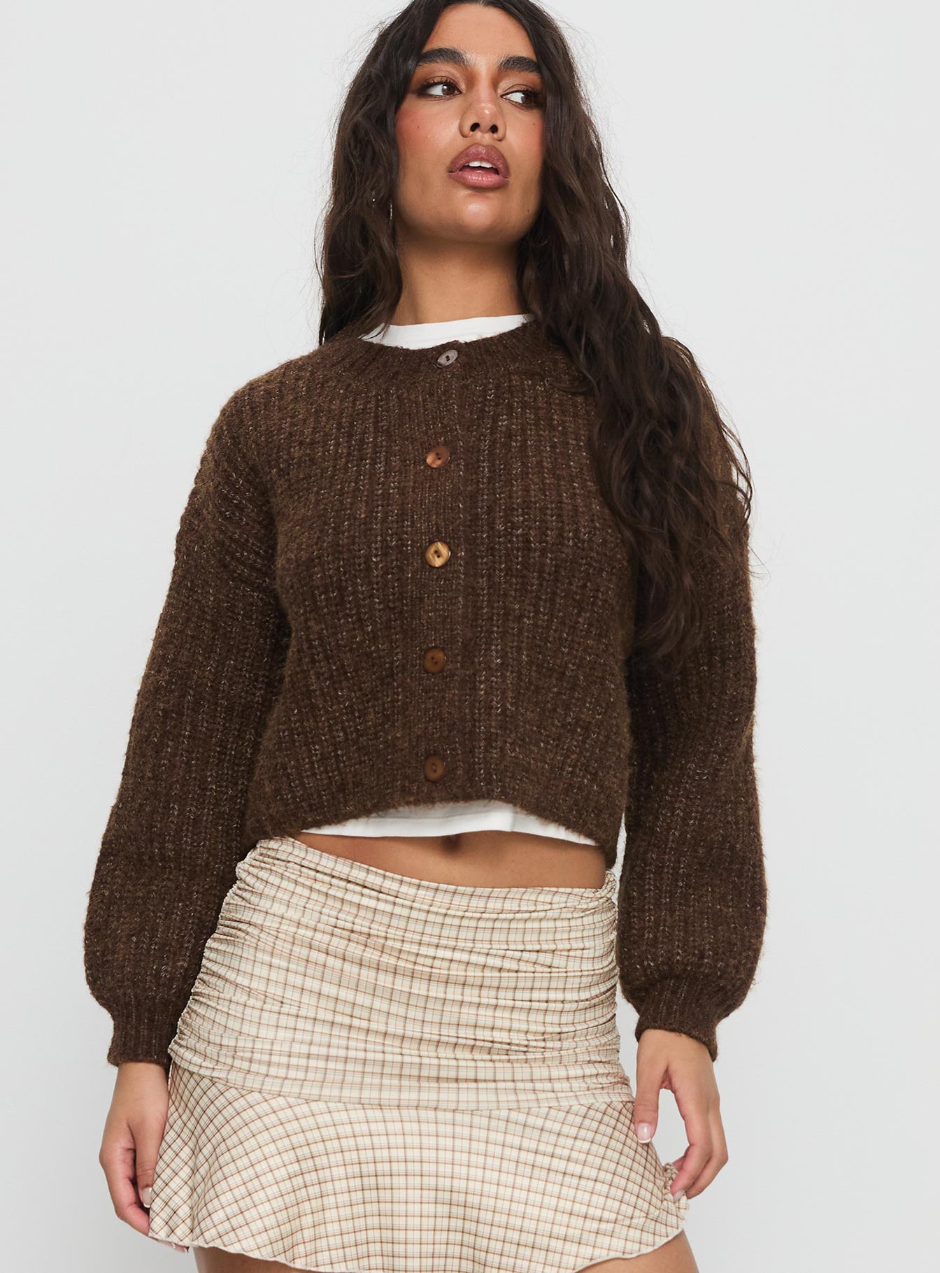 Alternative view of Hadly Knit Cardigan Brown